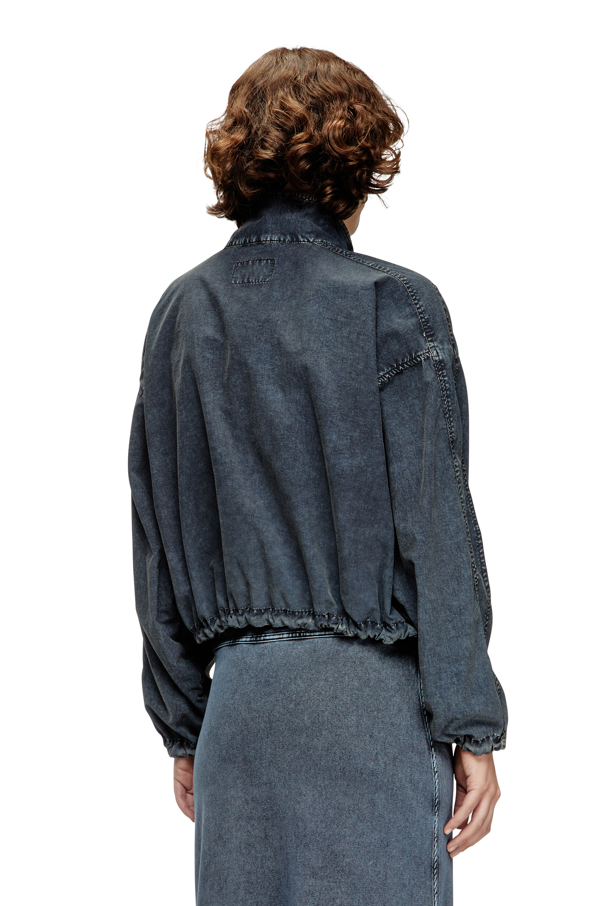 Diesel - G-LEAM-R1, Woman's Cropped jacket in recycled nylon taslan in Dark Blue - 4