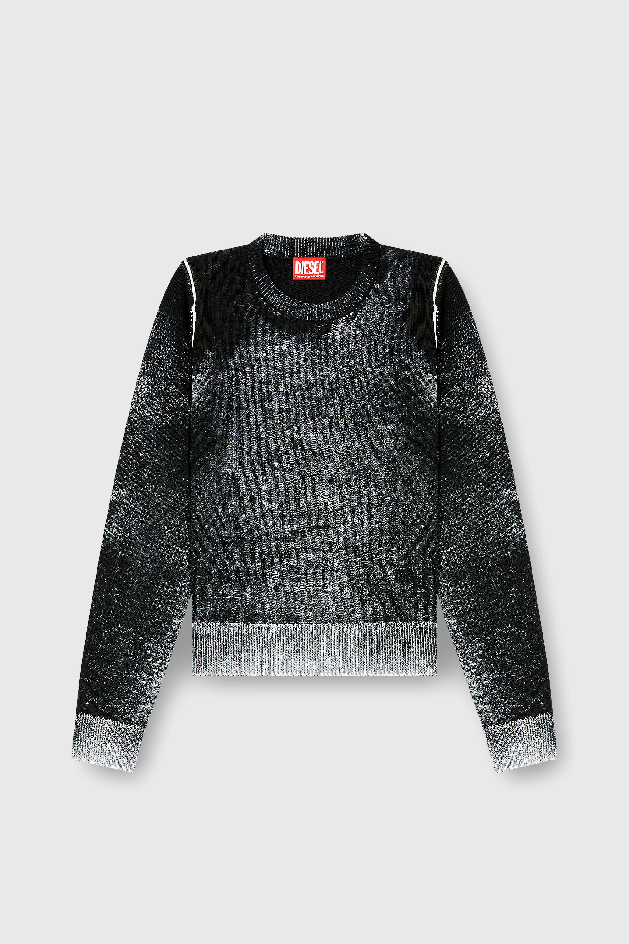 Diesel - M-LOVRE, Woman's Jumper with faded reverse print in Grey/Black - 2