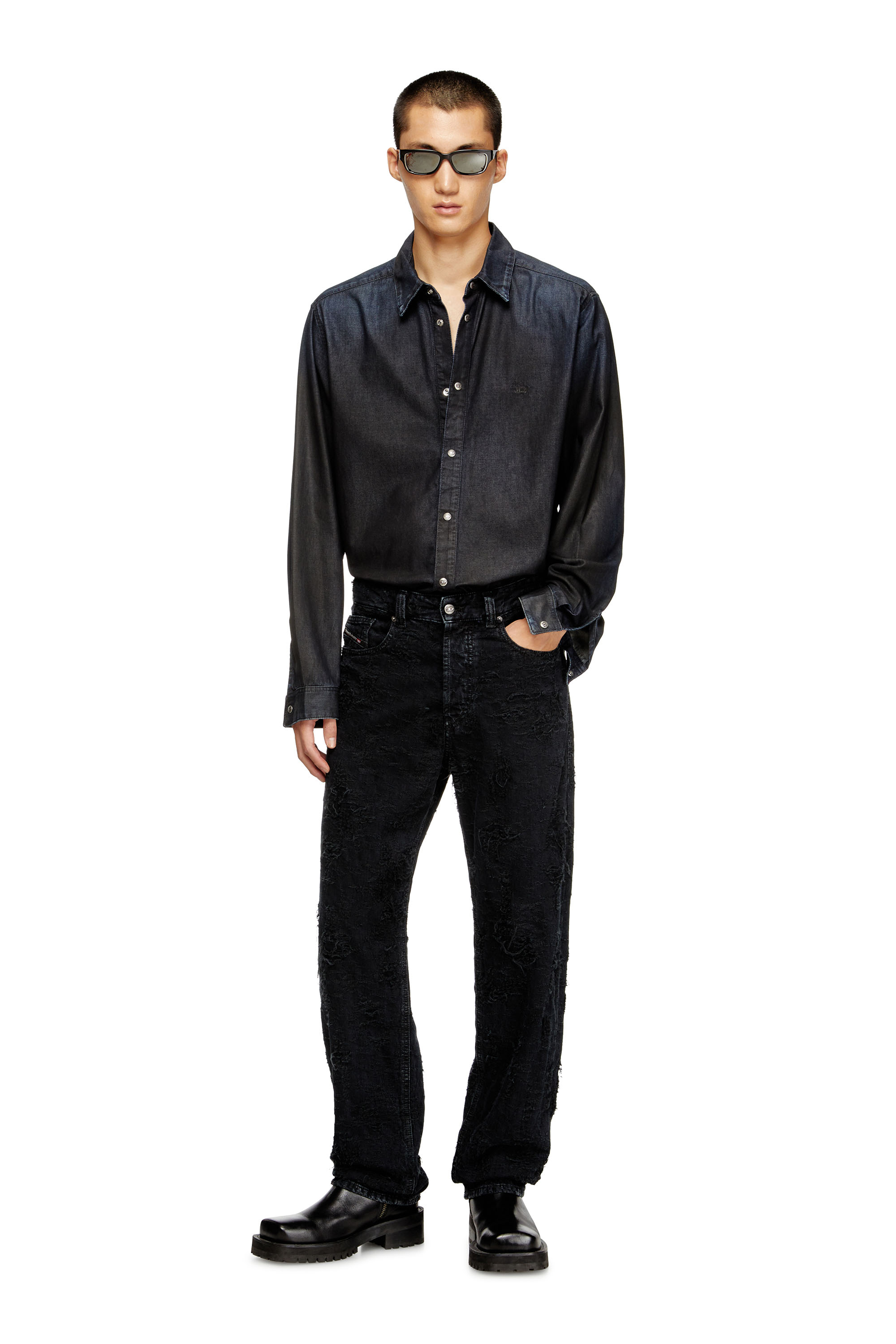 Diesel - Man's Regular Jeans 2024 D-Macs 007BW, Black/Dark grey - 4