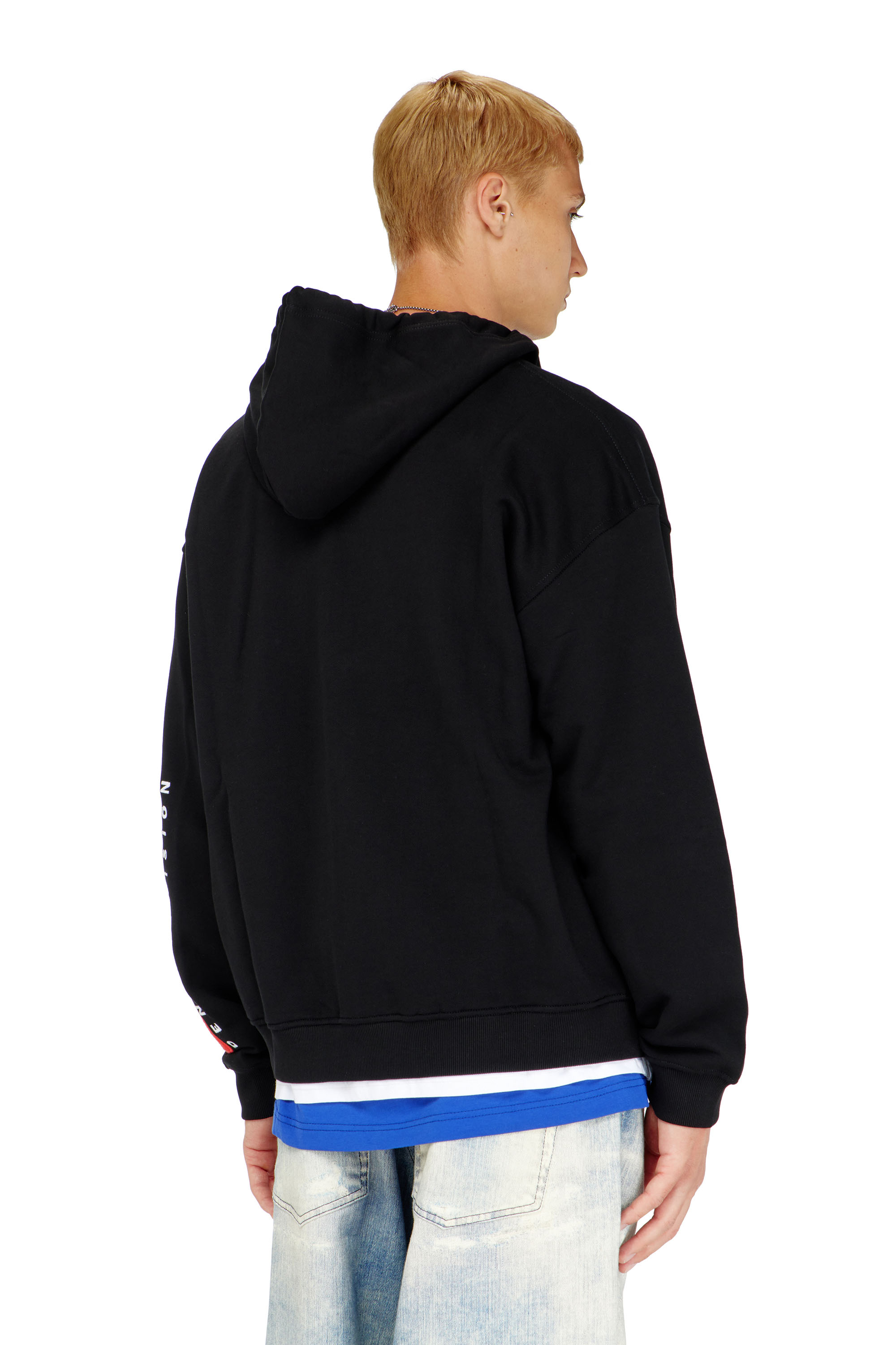 Diesel - S-BOXT-ZIP-HOOD-DIV, Man's Hoodie with logo patch embroidery in Black - 4