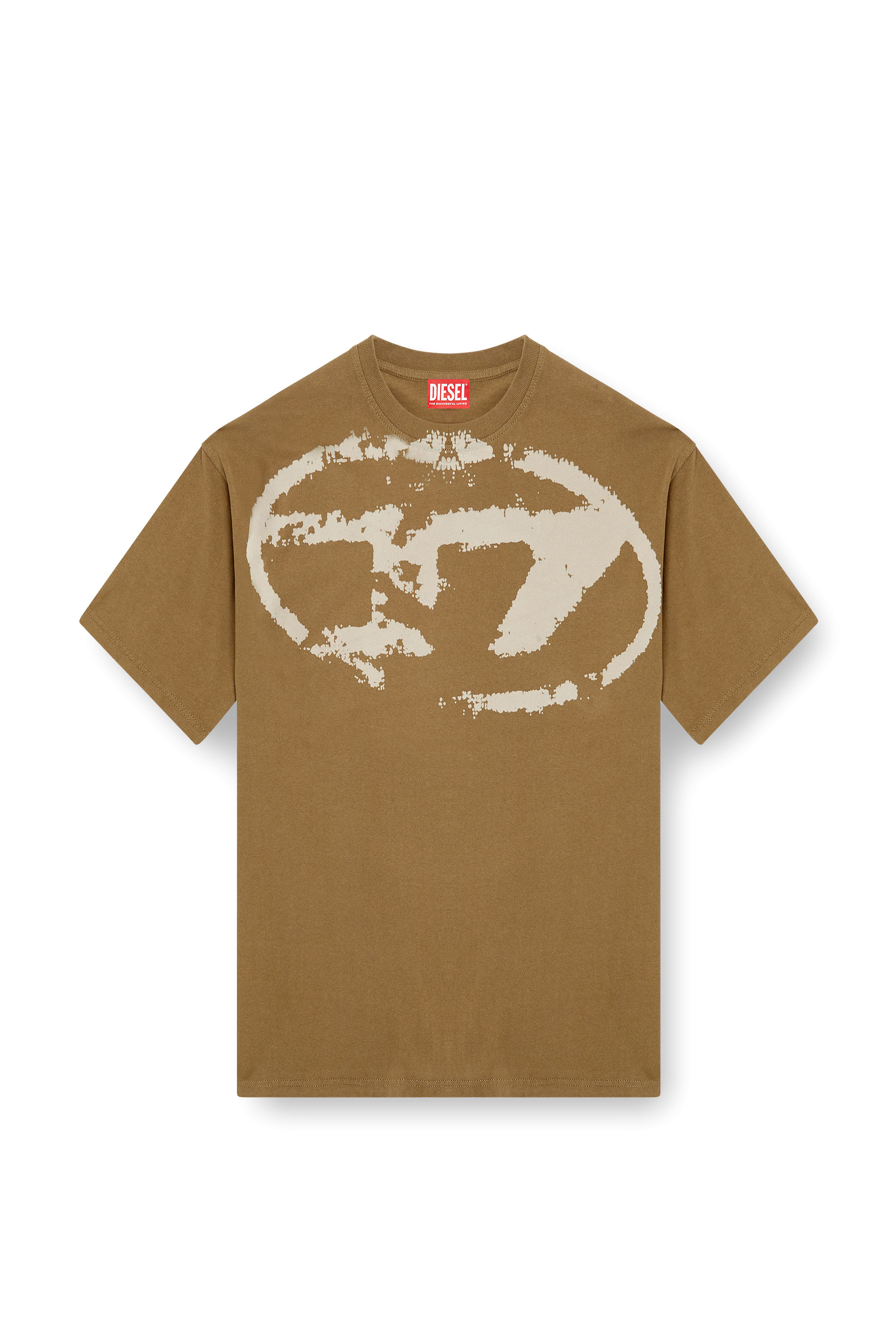 Diesel - T-BOXT-N14, Man's T-shirt with distressed flocked logo in Green - 2