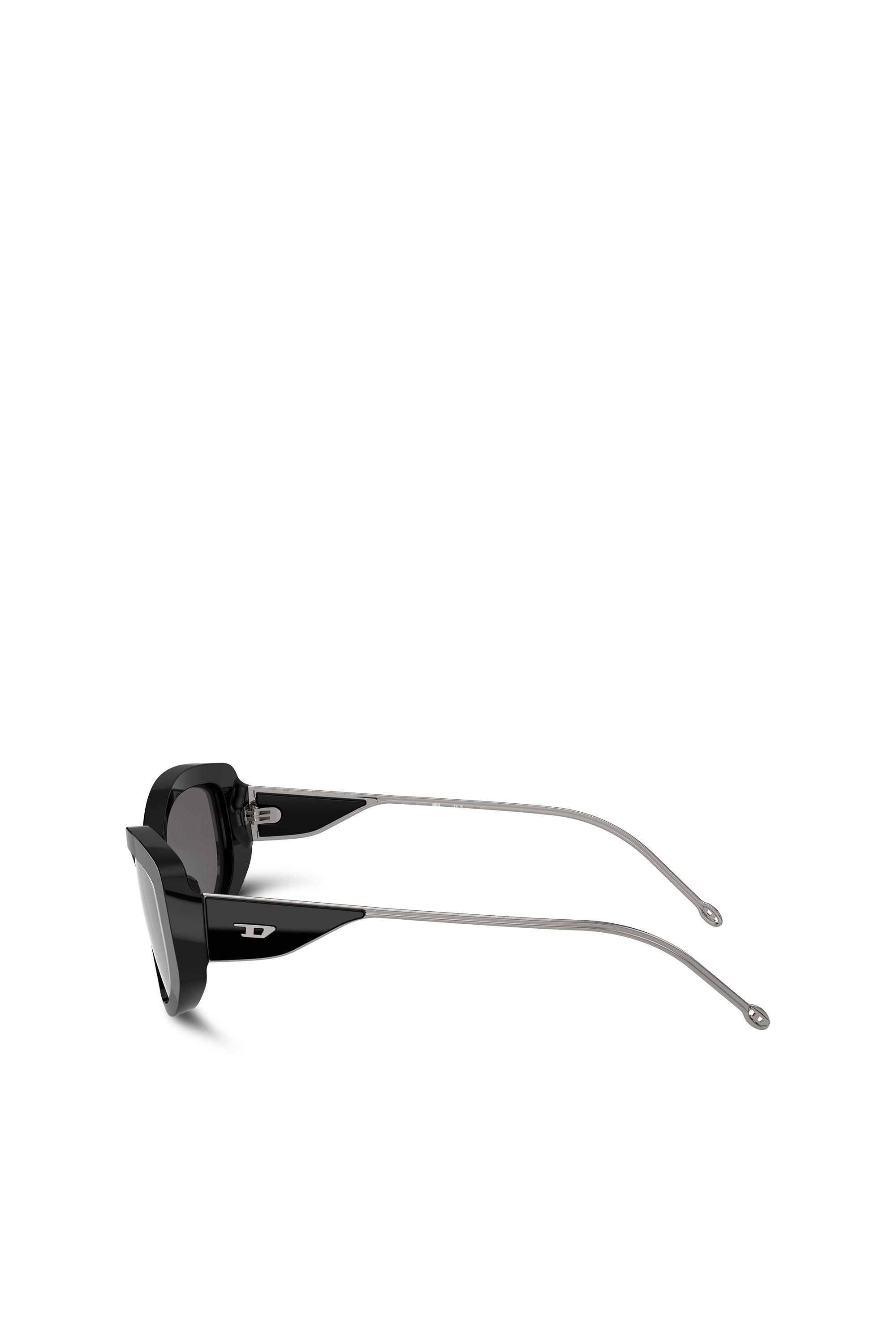 Diesel - 0DL2001, Unisex's Cat-eye style sunglasses in Black/Flash mirror - 2