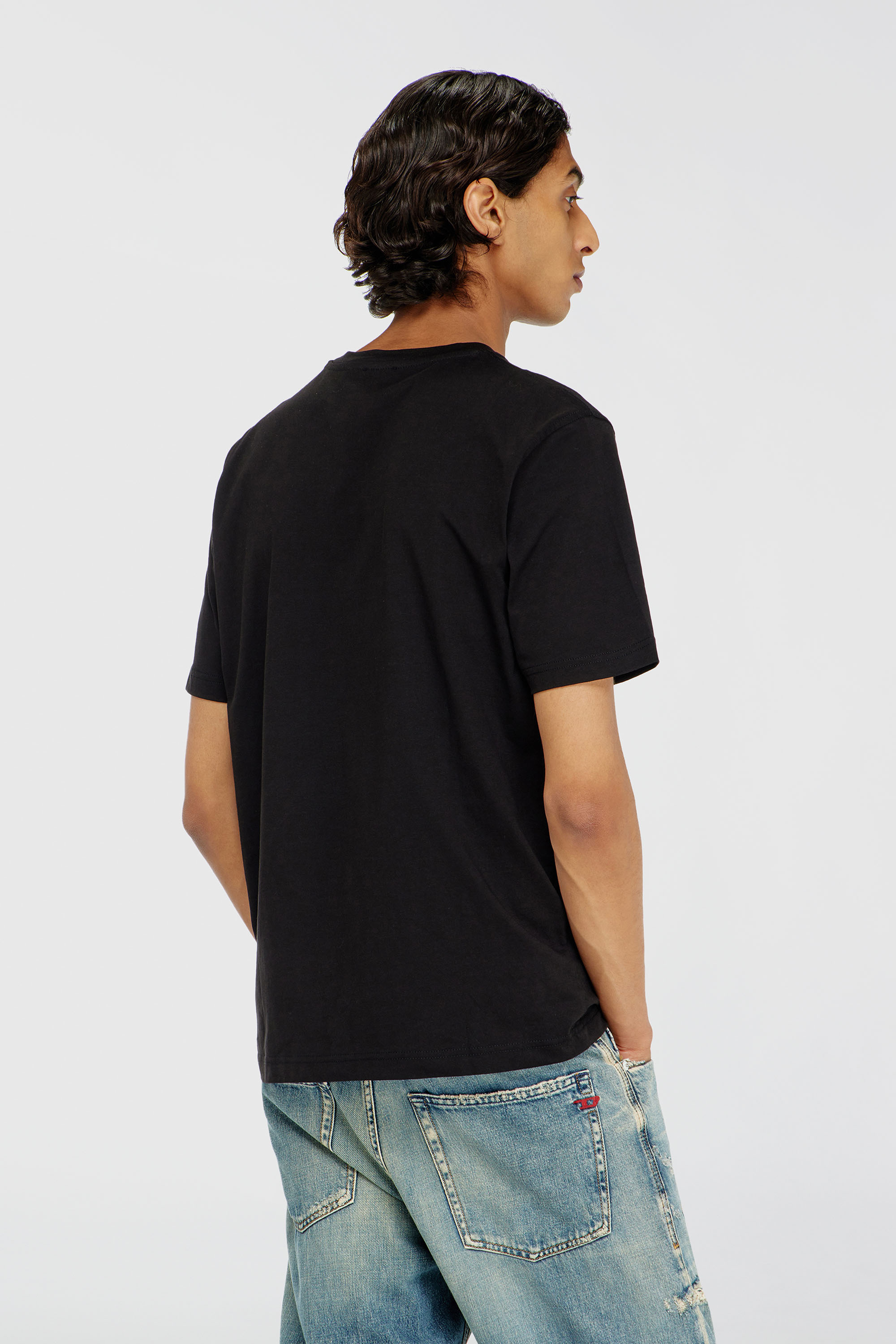 Diesel - T-ADJUST-AA8, Man's Cotton T-shirt with chest logo motif in Black - 4