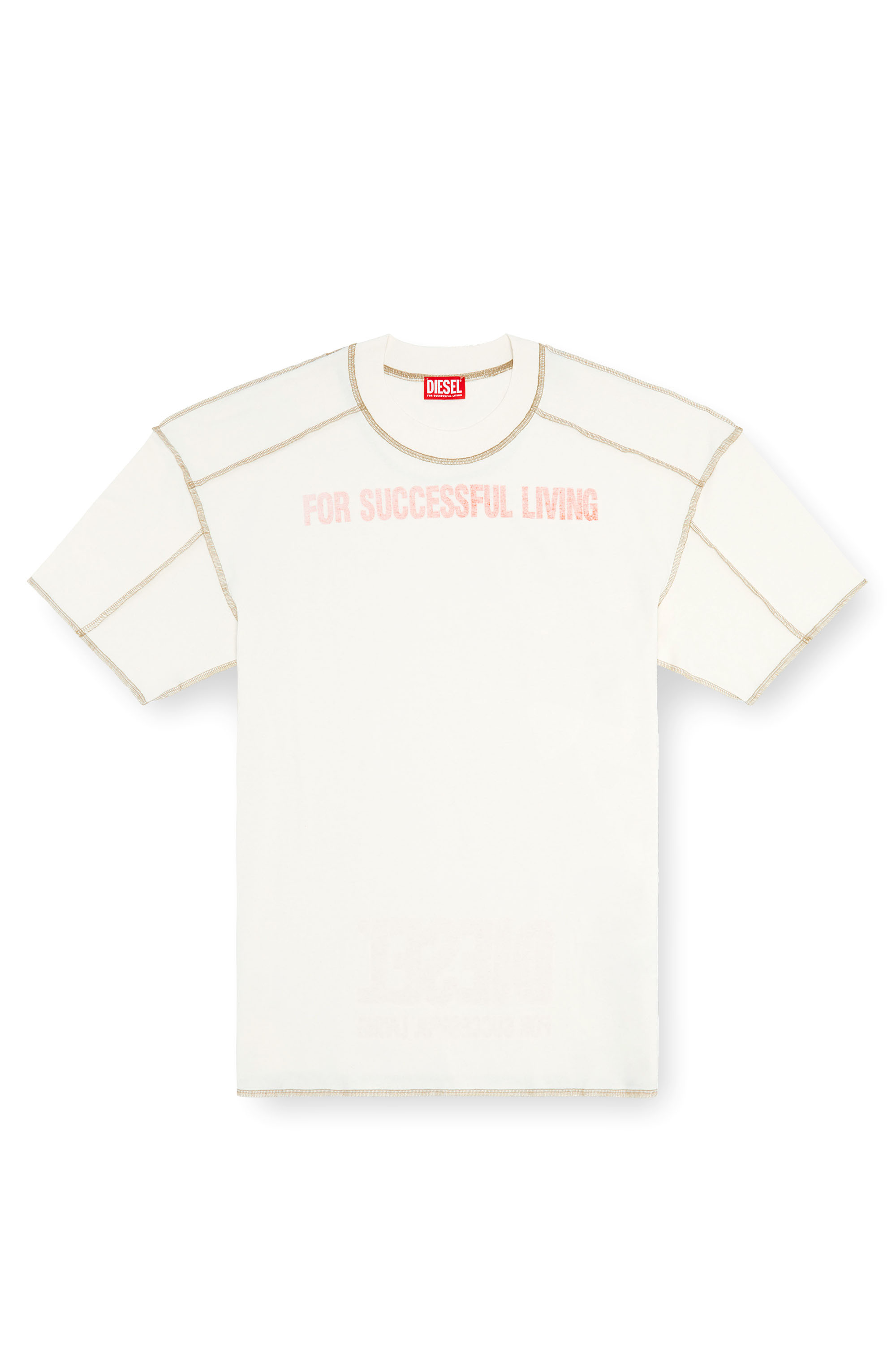 Diesel - T-CRAOR, Man's T-shirt with inside-out effect in White - 3