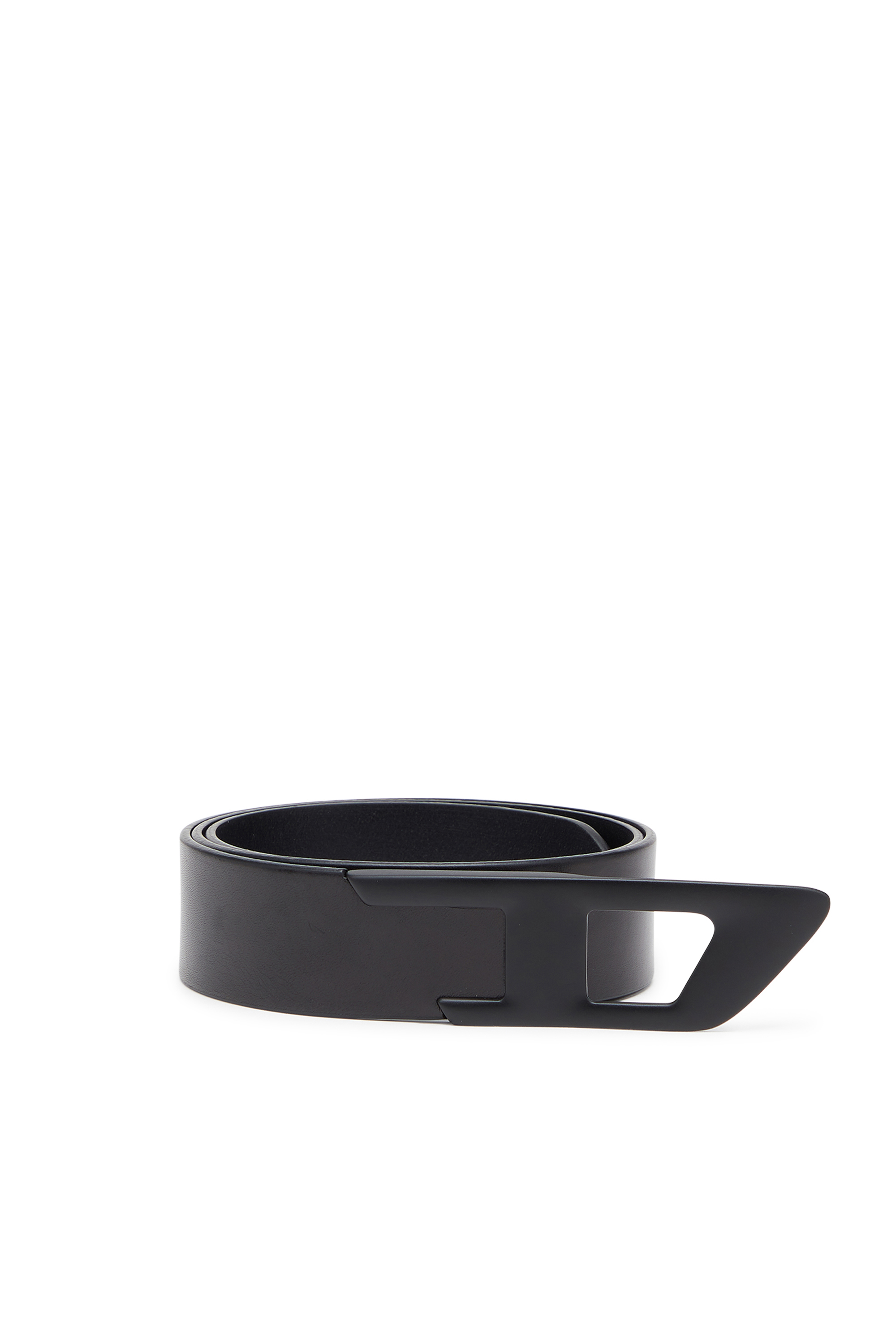 Diesel - B-D LOGO 2.0 40, Unisex's 4 cm leather belt with metal D buckle in Black - 1