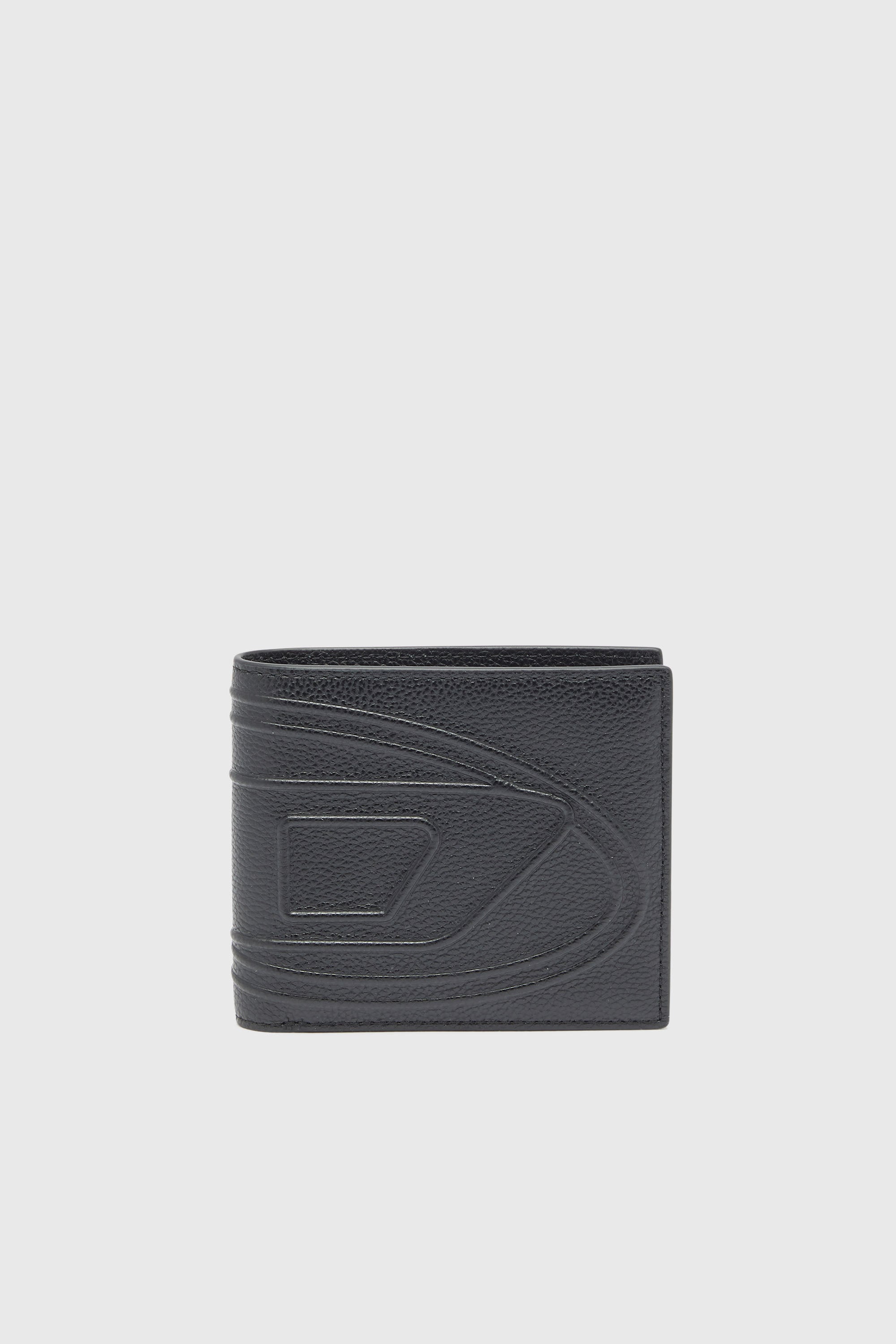 Diesel - 1DR 2.0 BI-FOLD COIN 3D, Man's Bi-fold wallet in grained leather in Black - 1