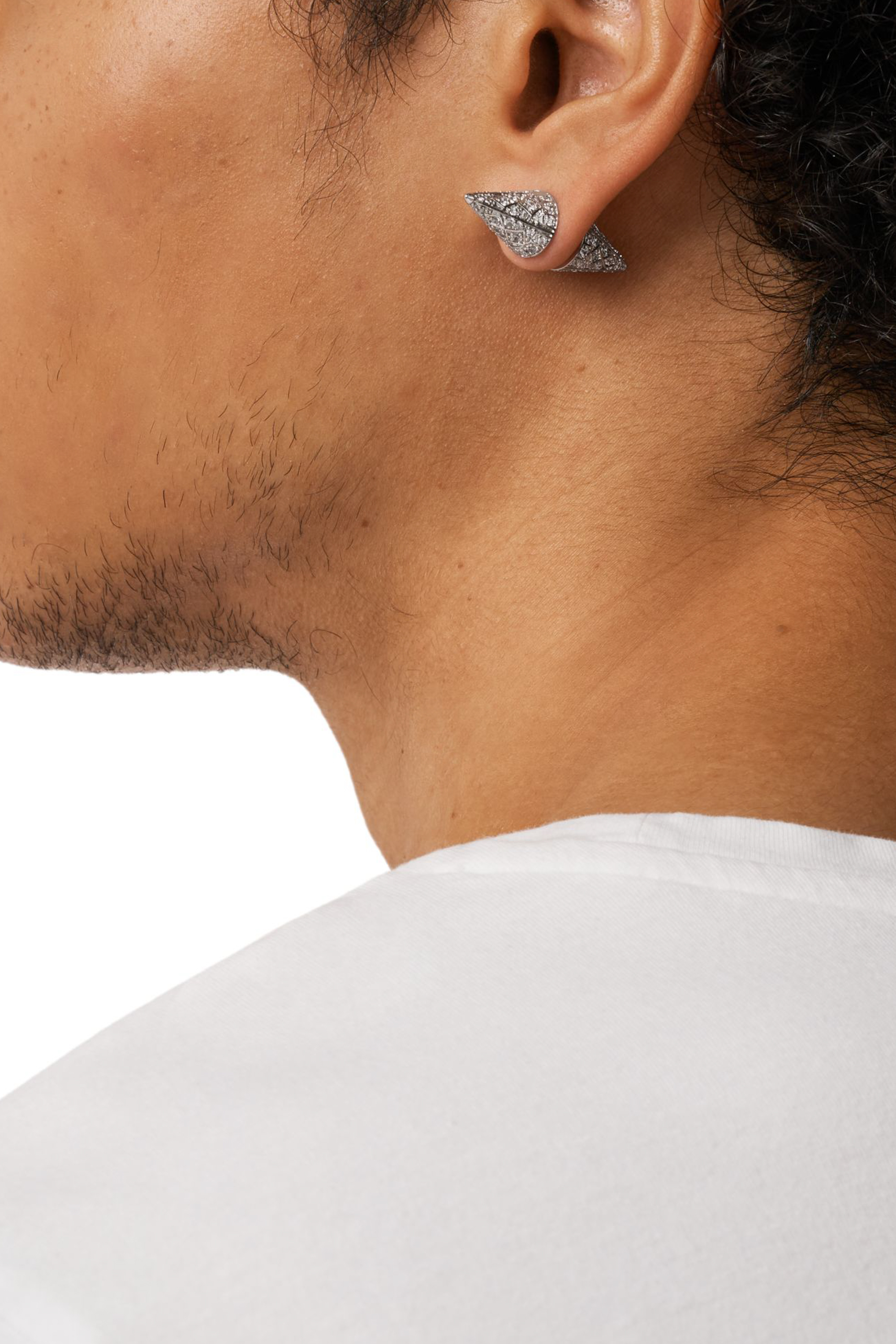 Diesel - DX1658040 JEWELLERY, Unisex's Silver-tone brass stud earrings in Silver - 4