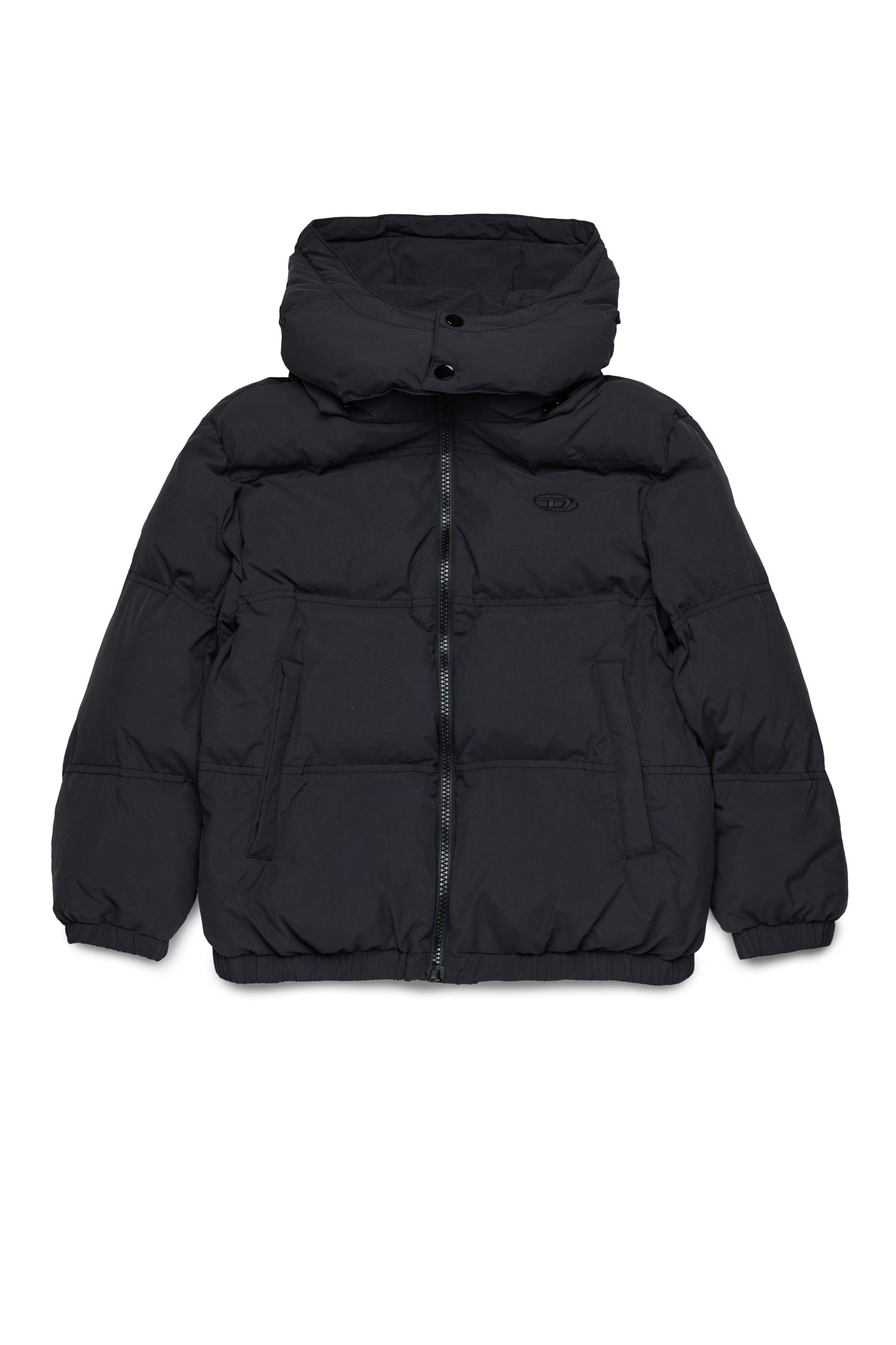 Diesel - JWRAVEEL, Unisex's Nylon jacket with hood in Black - 1