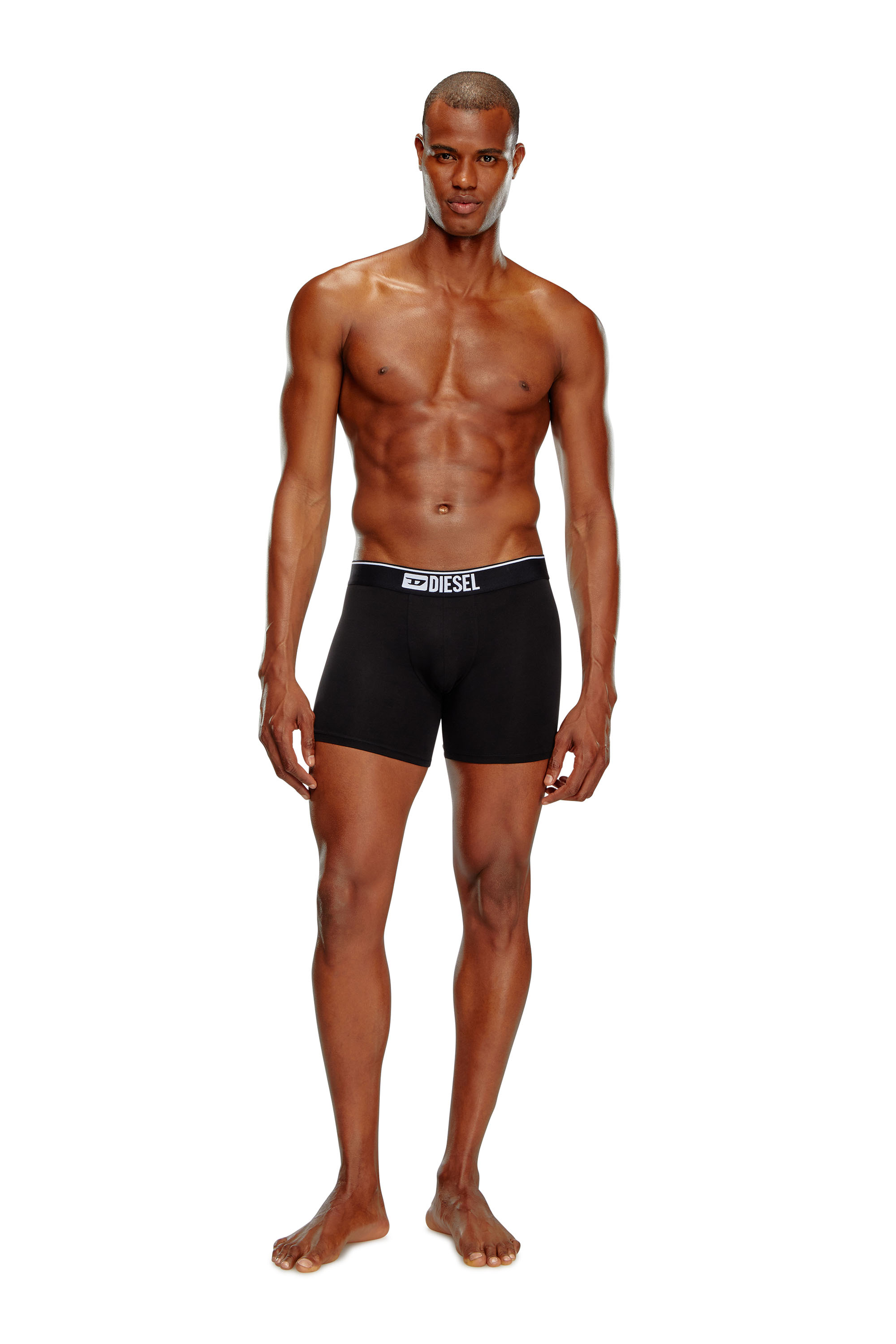 Diesel - UMBX-SEBASTIANTHREEPAC, Man's Three-pack of plain long boxer briefs in Black - 1