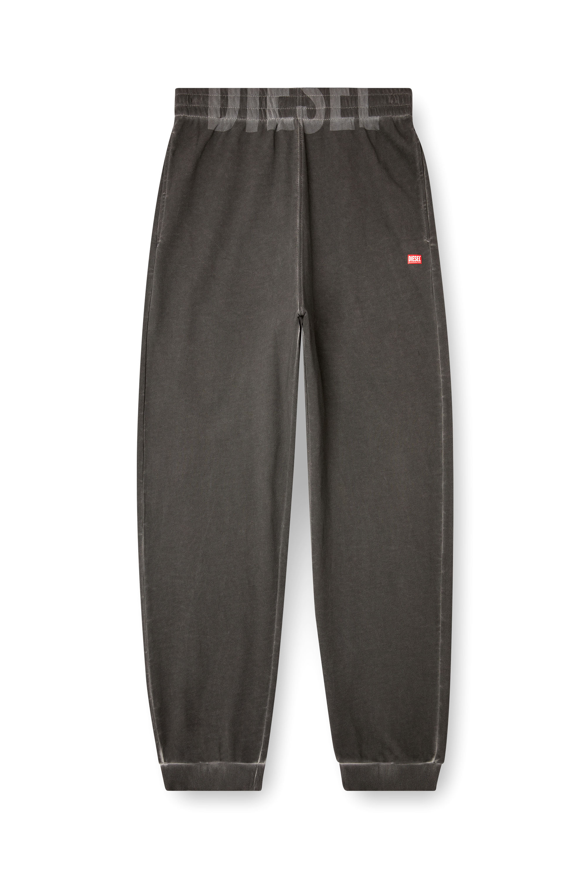 P-MARKY-CUFF-T1, Dark grey Diesel - P-MARKY-CUFF-T1, Man's Cotton joggers with drawstring waist in Dark grey - 2