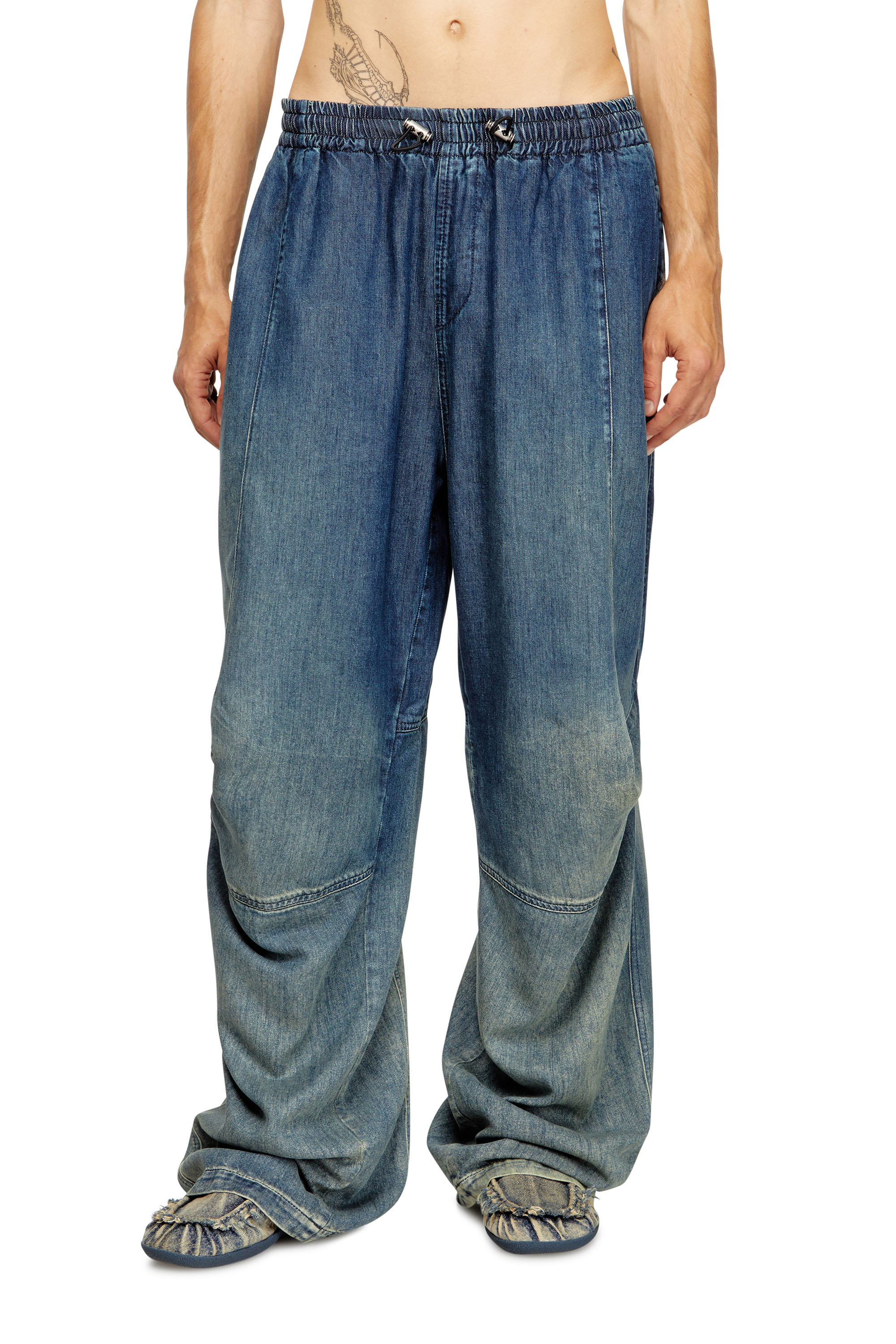 Relaxed Jeans D-Pari 068TC, Dark Blue Diesel - Man's Relaxed Jeans D-Pari 068TC, Dark Blue - 3