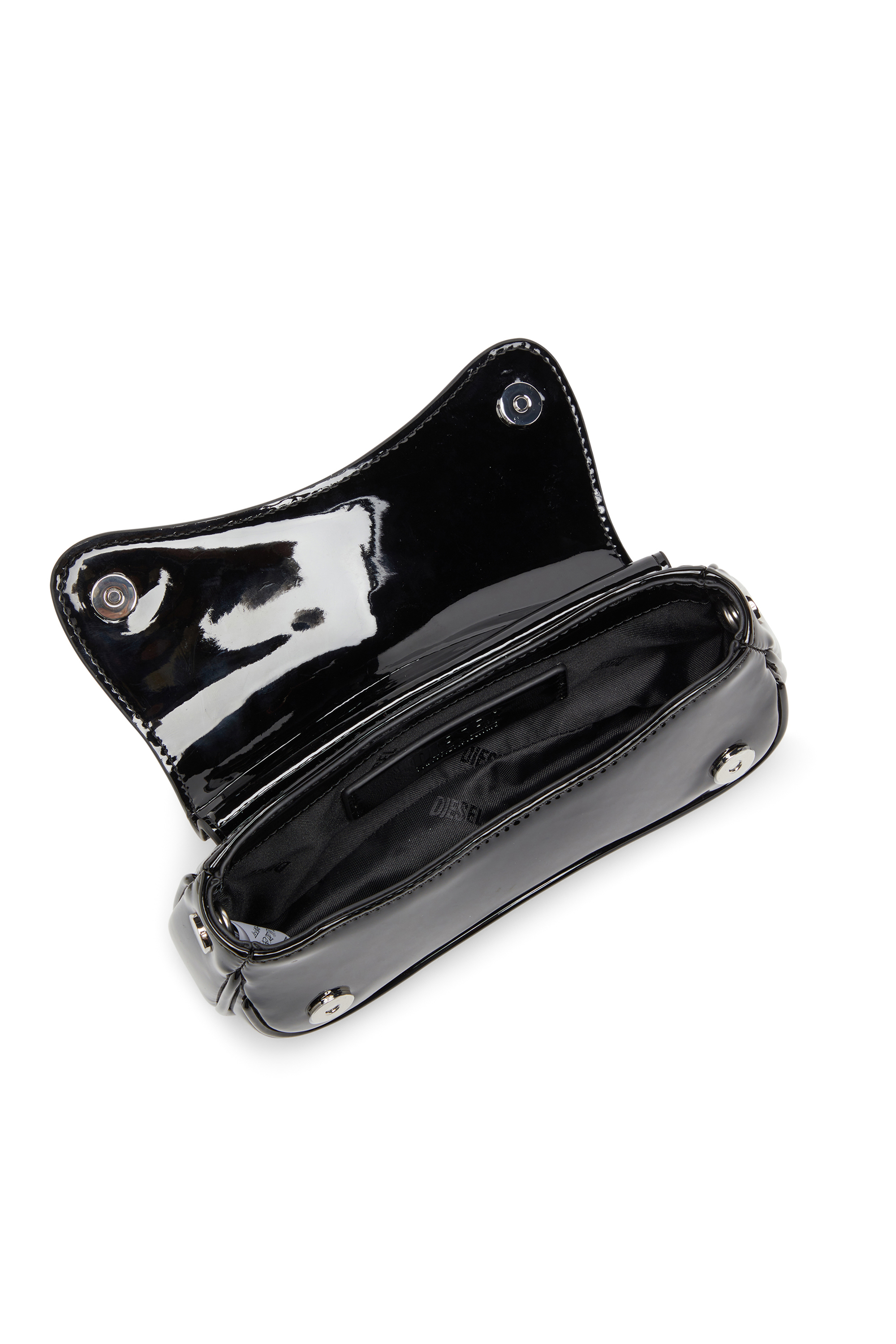 Diesel - PLAY CROSSBODY XS, Woman's Play-Small crossbody bag  in glossy PU in Black/Flash mirror - 3