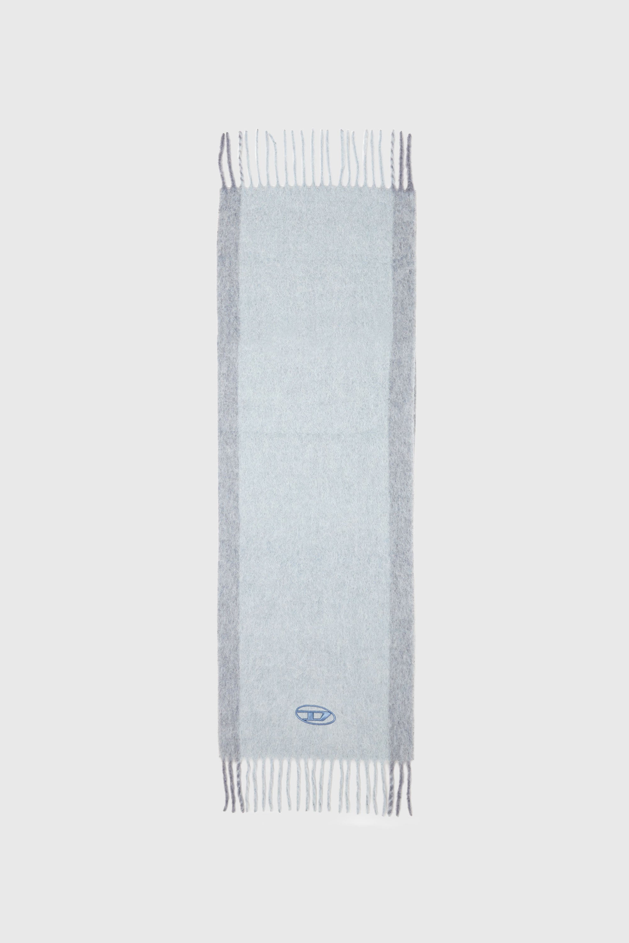 Diesel - S-OLID, Man's Wool-blend scarf with contrast stripes in Light Blue - 2