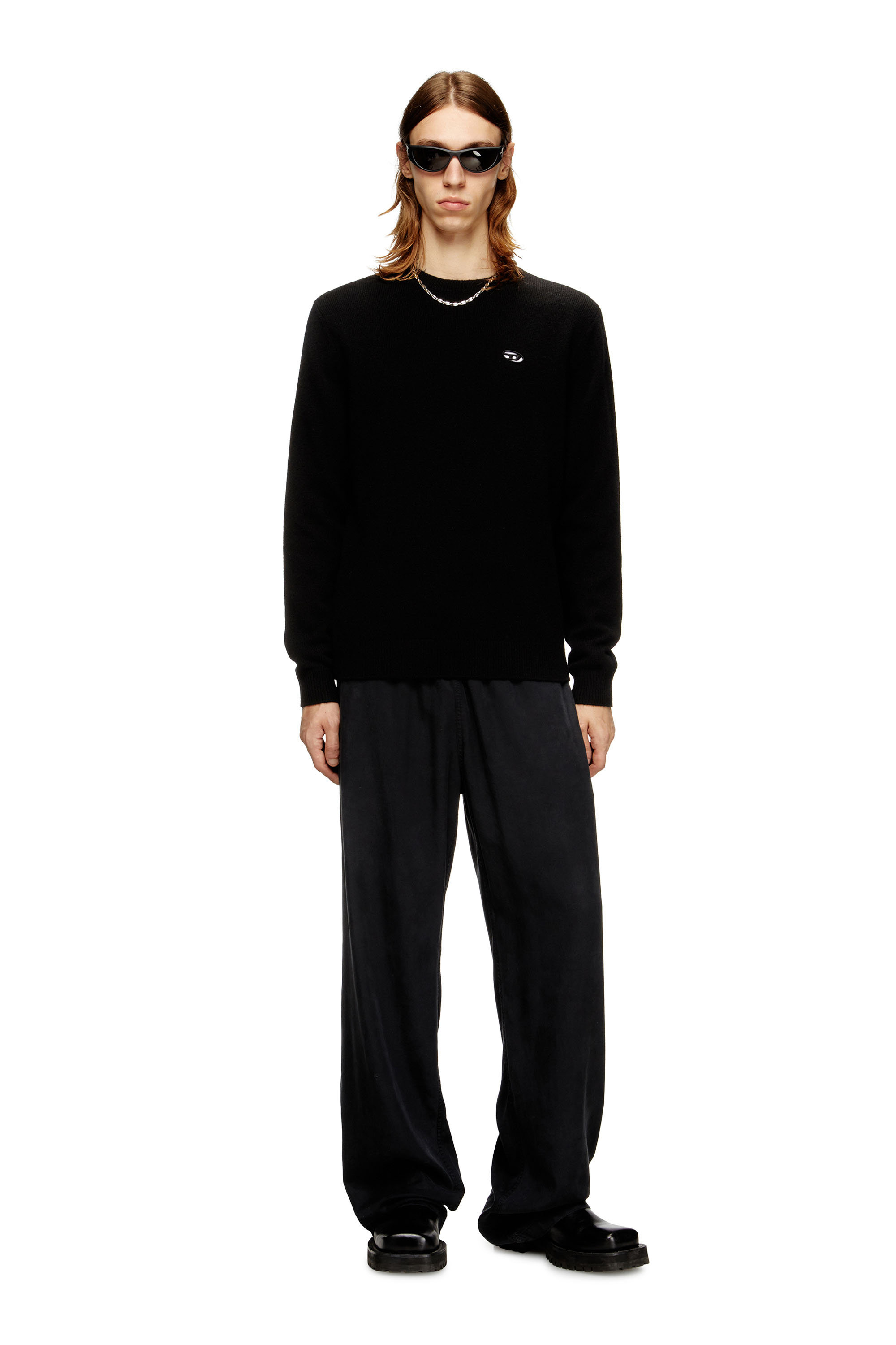 Diesel - K-ARGOL, Man's Wool-cashmere jumper in Black - 2