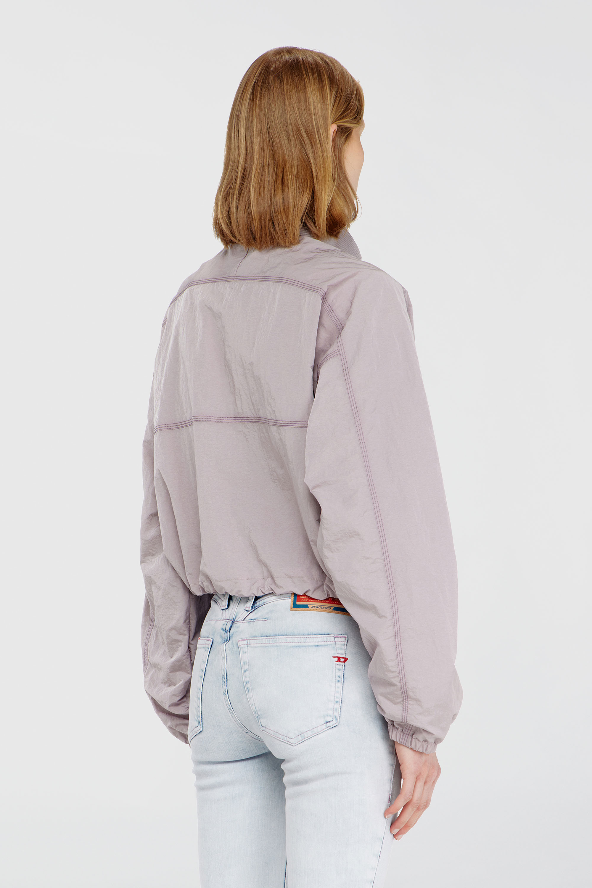 Diesel - G-ANOCK, Woman's Relaxed nylon jacket with mock neck in Lilac - 4