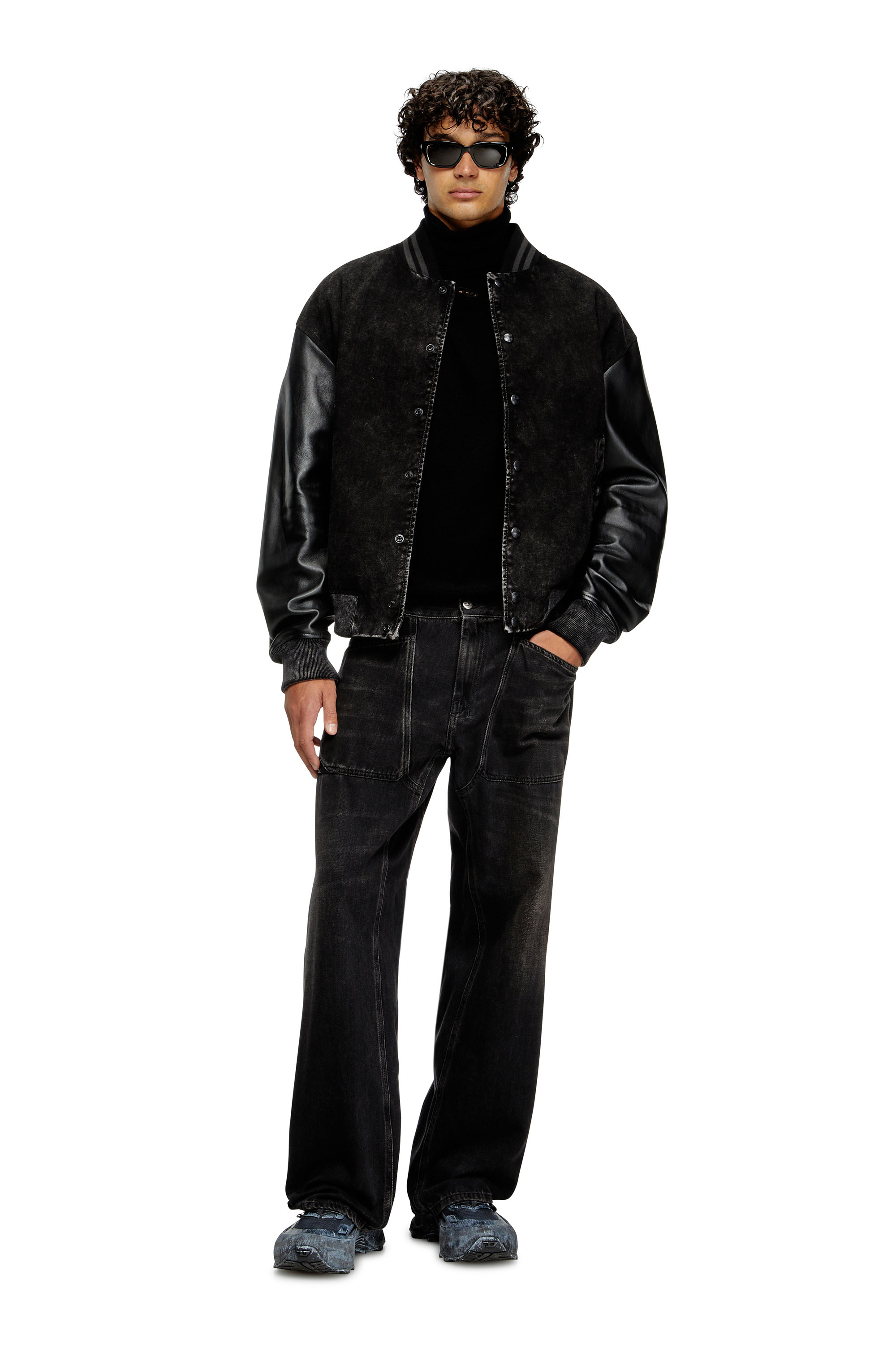 Diesel - K-VIERI-TN, Man's Turtleneck jumper in wool and cashmere in Black - 1