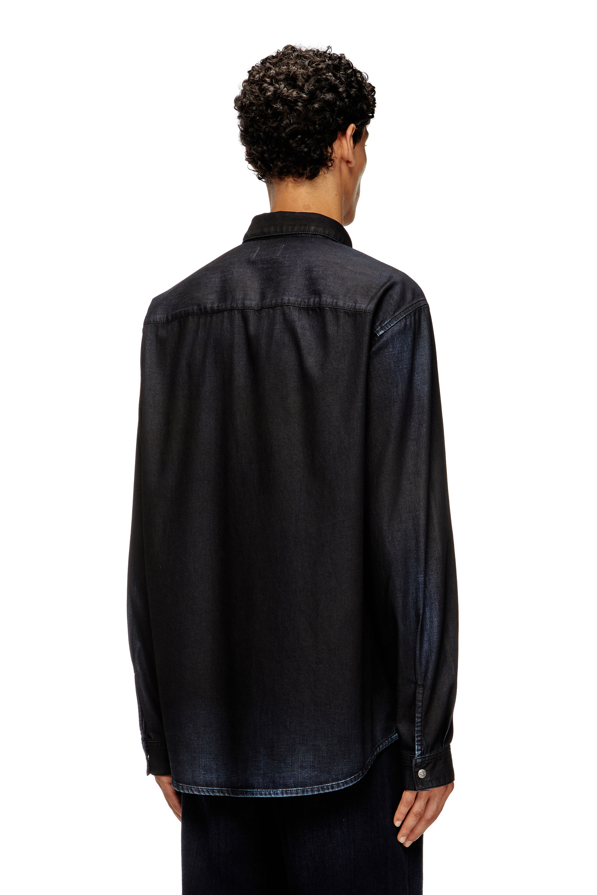 Diesel - D-SIMPLY, Man's Long-sleeve denim shirt in Dark Blue - 4