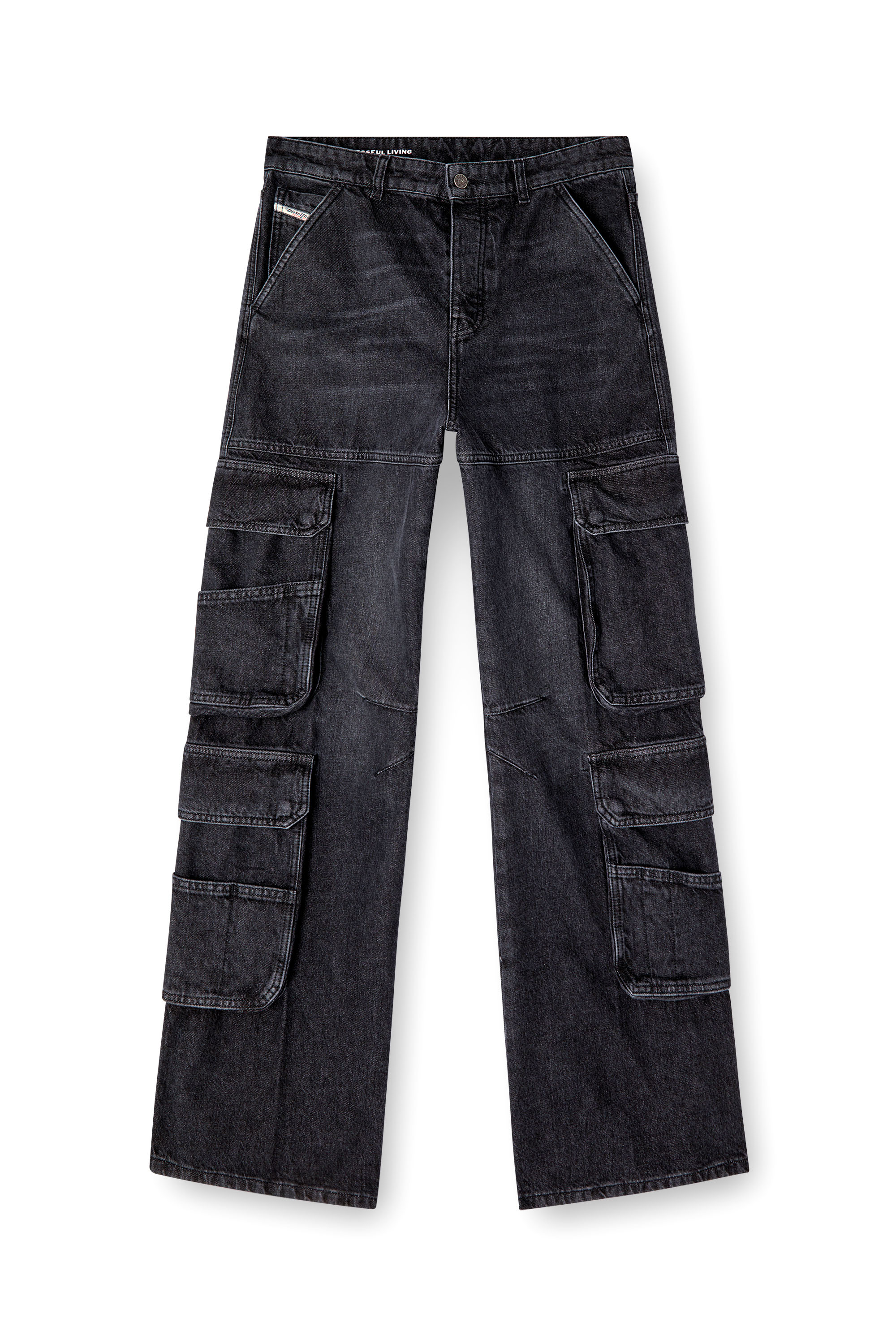 Diesel - Woman Straight Jeans 1996 D-Sire 0HLAA, Black/Dark grey - Image 3