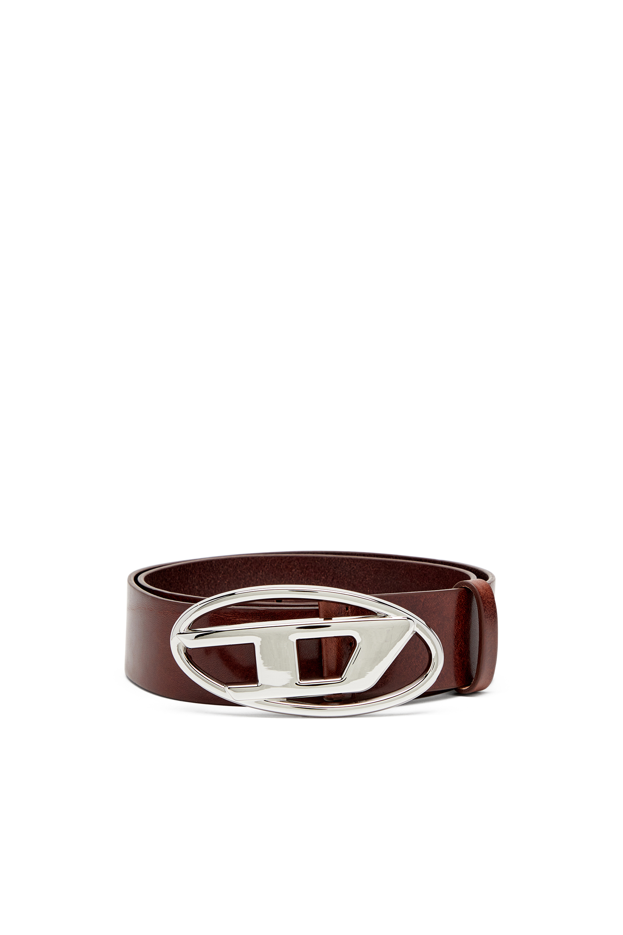 Diesel - B-1DR W, Woman's 3.9cm belt with D logo buckle in Dark Brown - 1