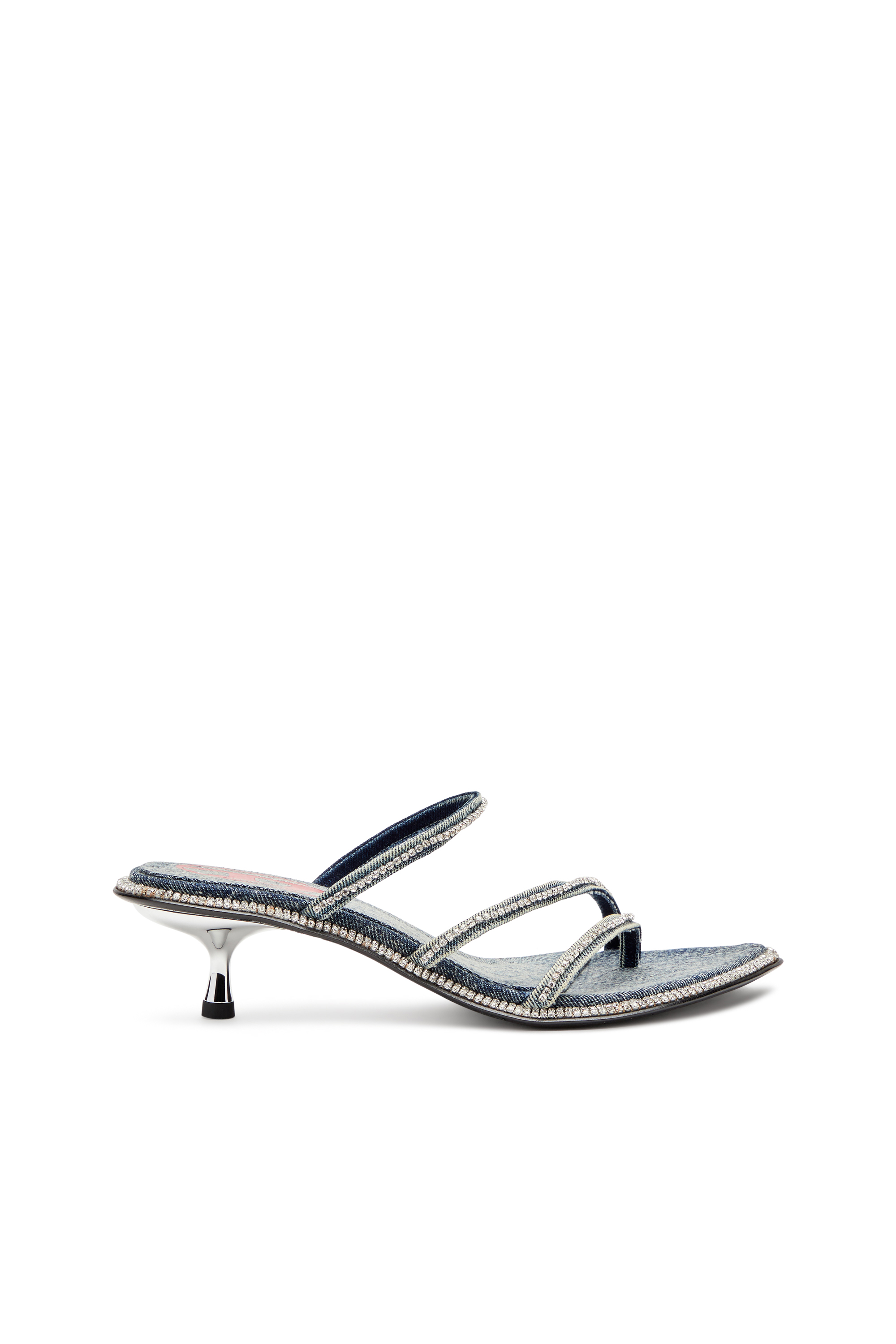 D-HAVANNA KITTIE, Blue Diesel - D-HAVANNA KITTIE, Woman's D-Havanna-Kitten-heel mules in crystal denim in Blue - 1