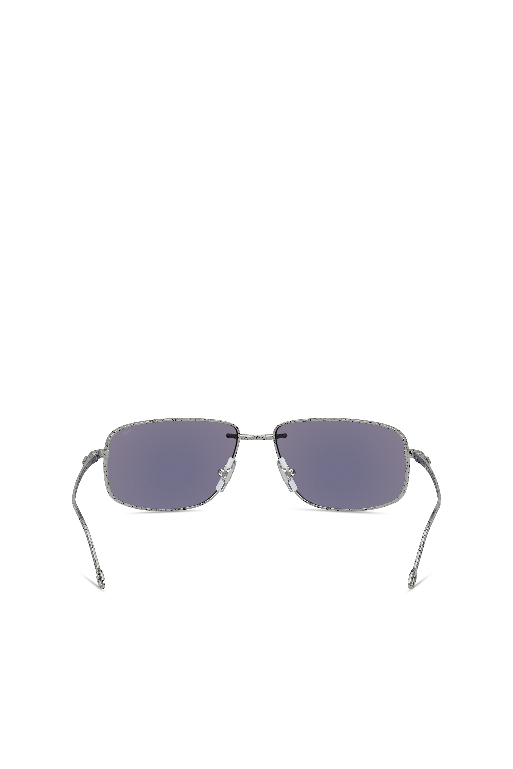 Diesel - 0DL1005, Unisex's Racer shape sunglasses in metal in Spotted Silver/Peacock - 3