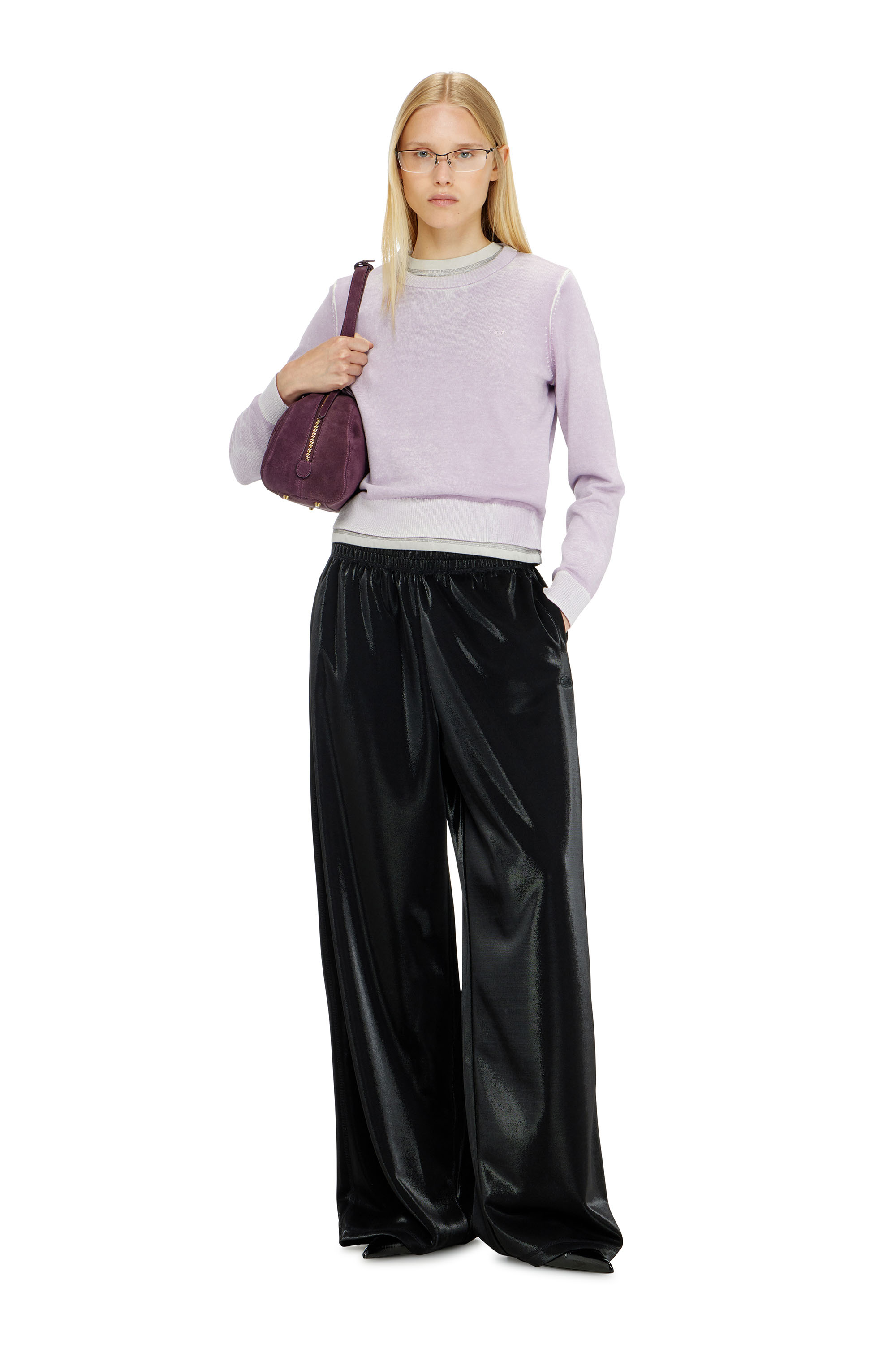 Diesel - P-ROSY, Woman's Sweatpants in shiny piquet fabric in null - 1