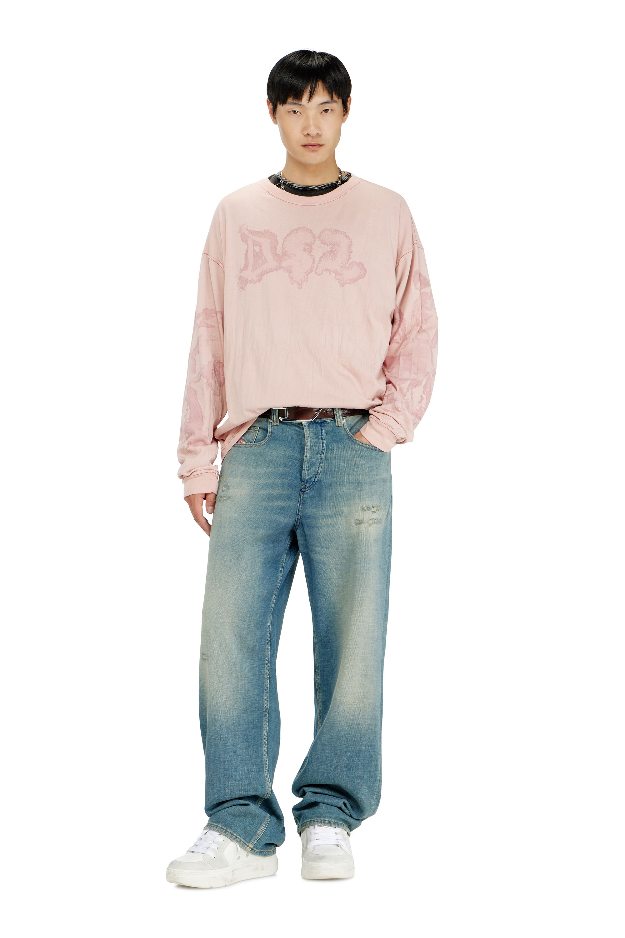 Diesel - T-BOXT-LS-AA4, Man's Relaxed long sleeve tee with blotched print in null - 1