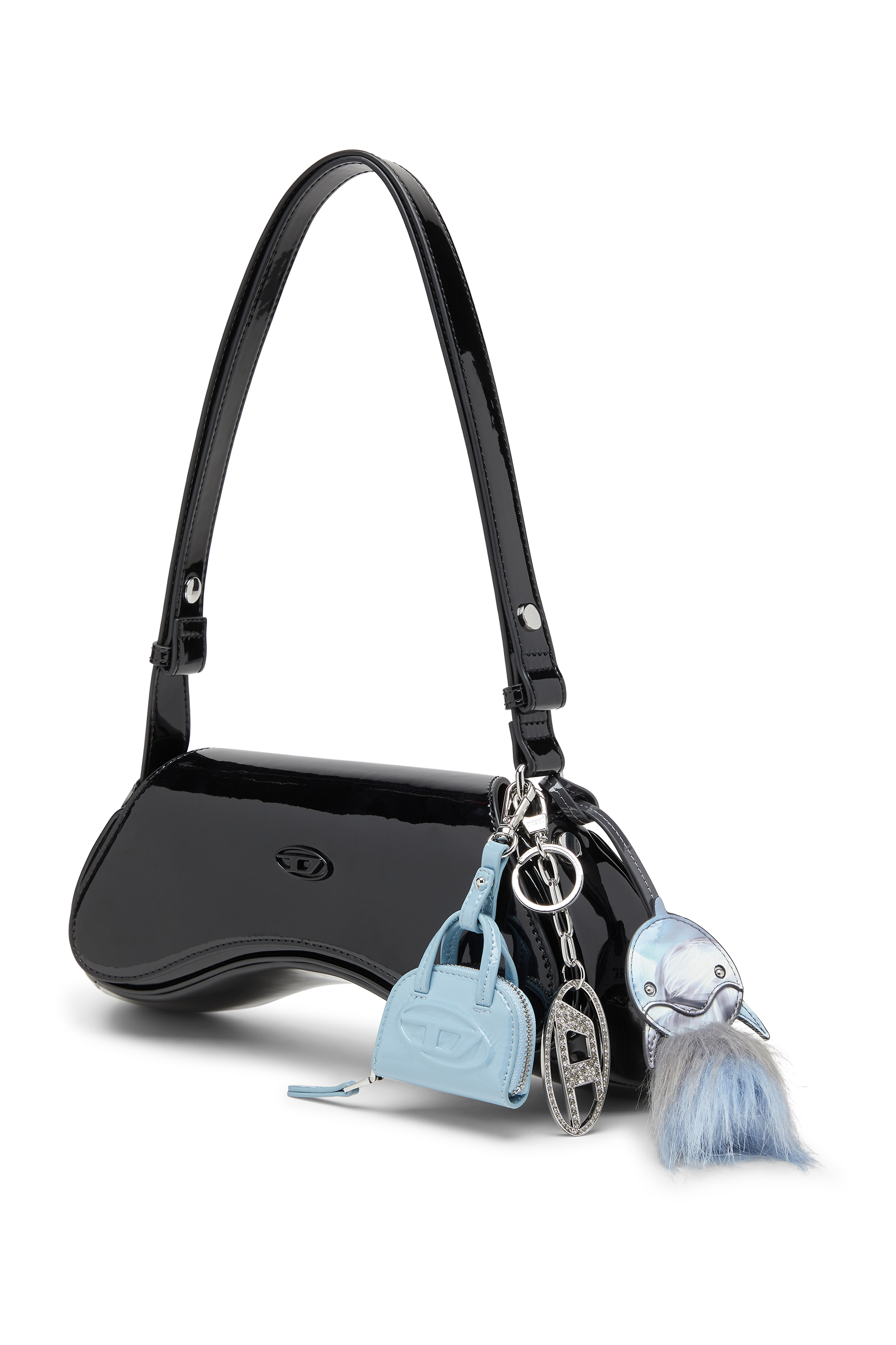 Diesel - PLAY CROSSBODY, Woman's Play-Crossbody bag in glossy PU in Black - 6