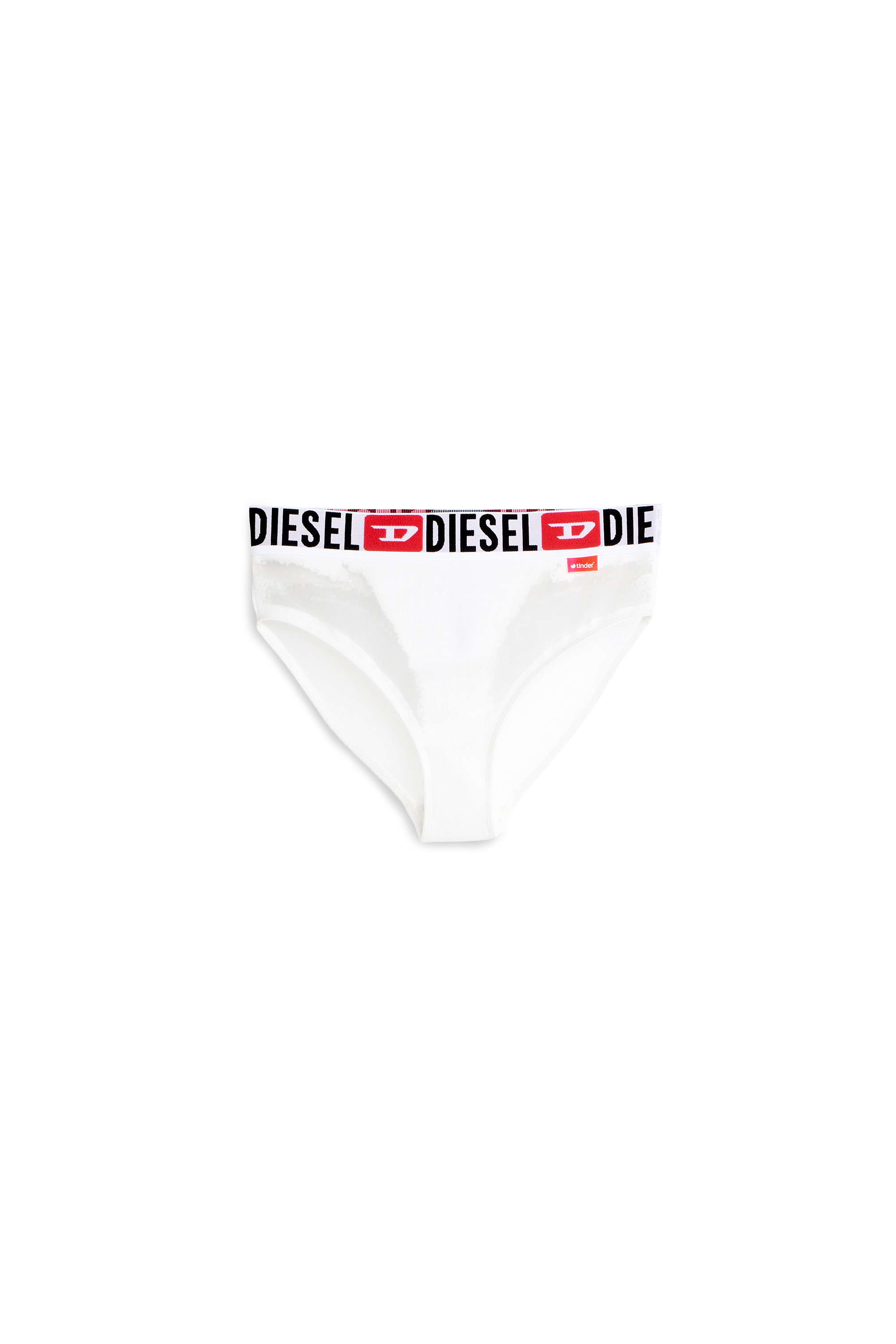 Diesel - PR-SAM-D-CORE, Woman's Briefs with sheer devor&eacute; effect in White - 2