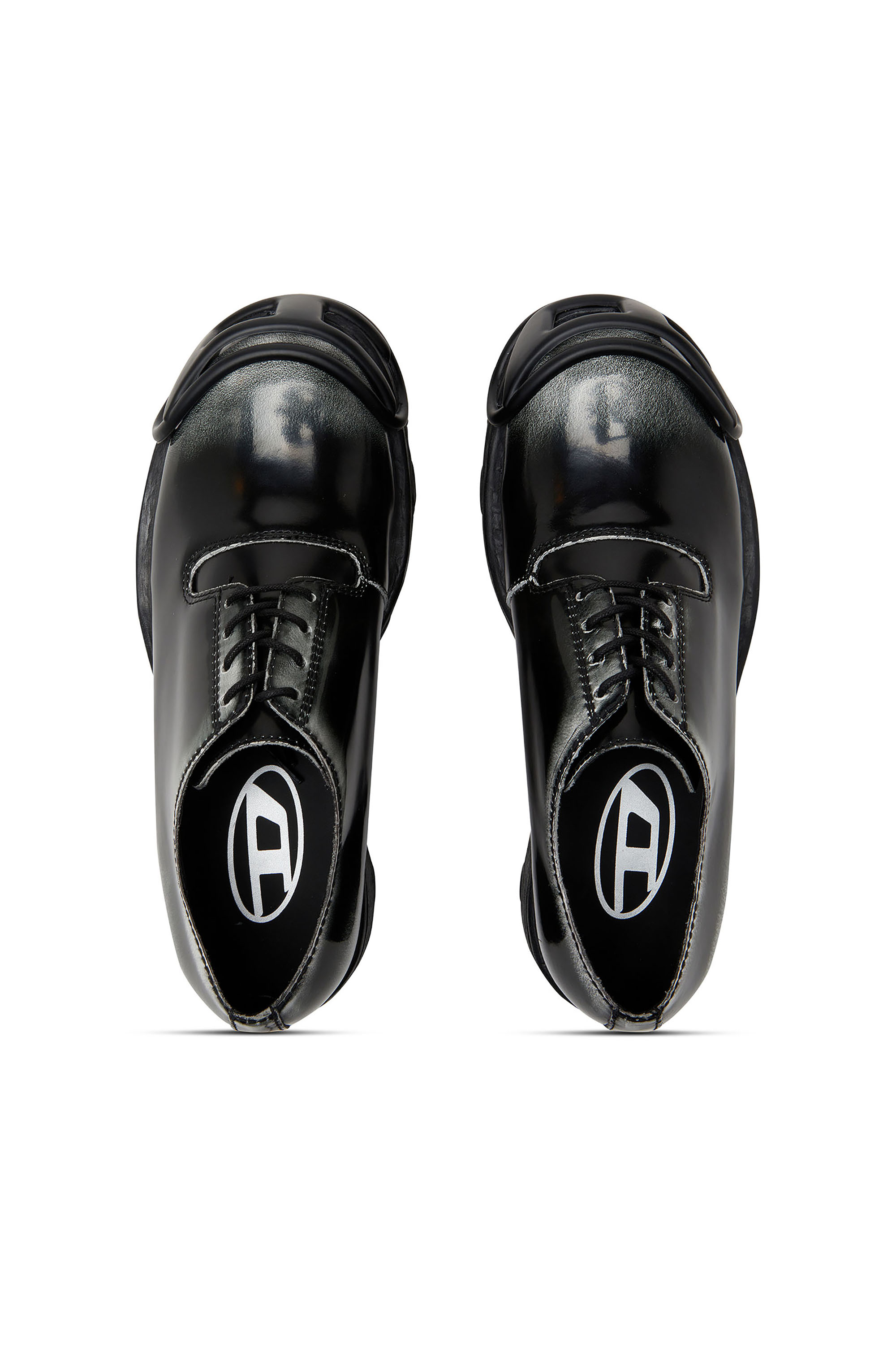 D-HAMMER SO D, Black/White Diesel - D-HAMMER SO D, Man's D-Hammer-Derby shoes in shiny two-tone leather in Black/White - 5