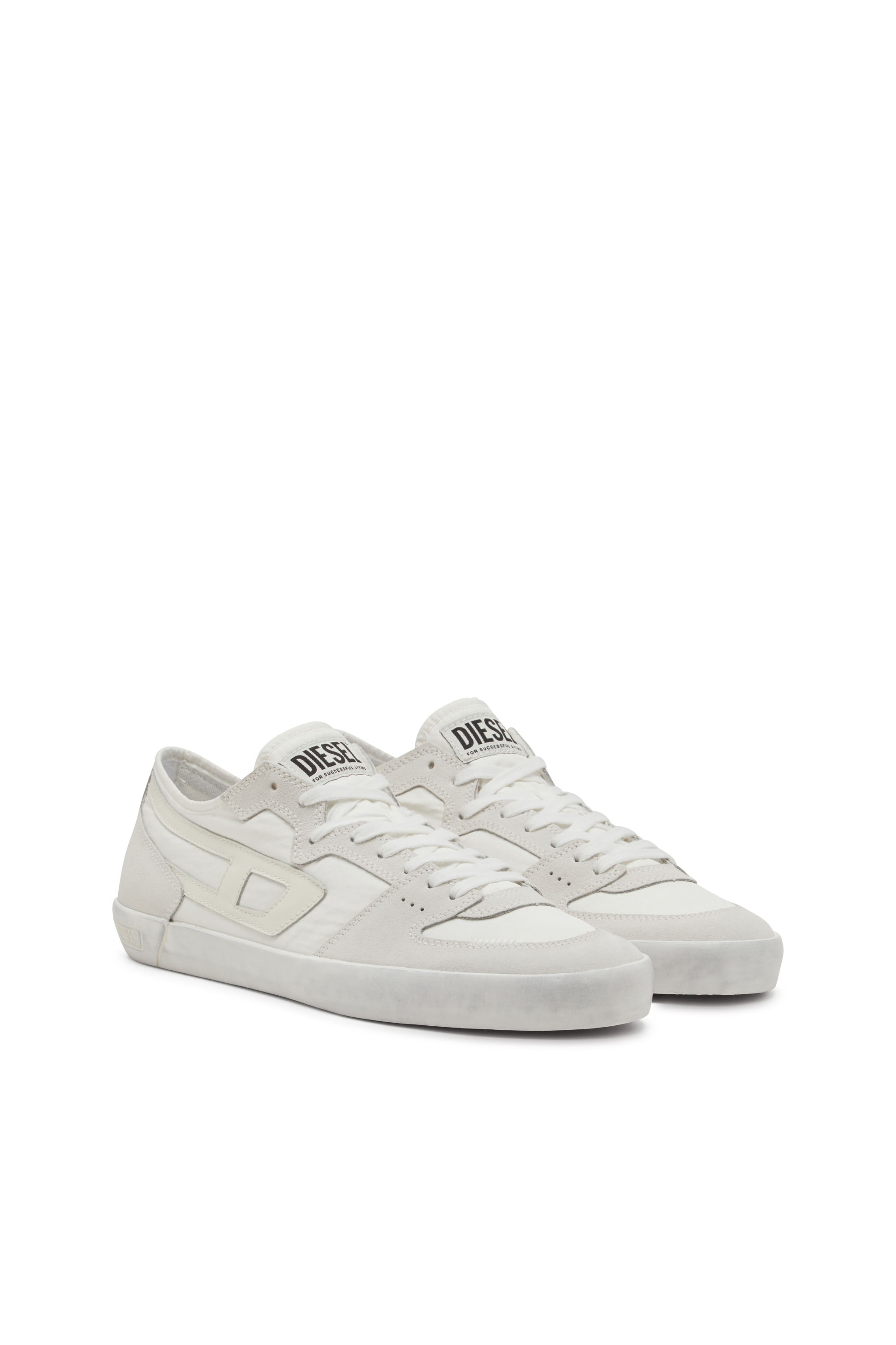 Diesel - S-LEROJI D-1 LOW, Man's S-Leroji D-Sneakers in padded ripstop and suede in White - 2