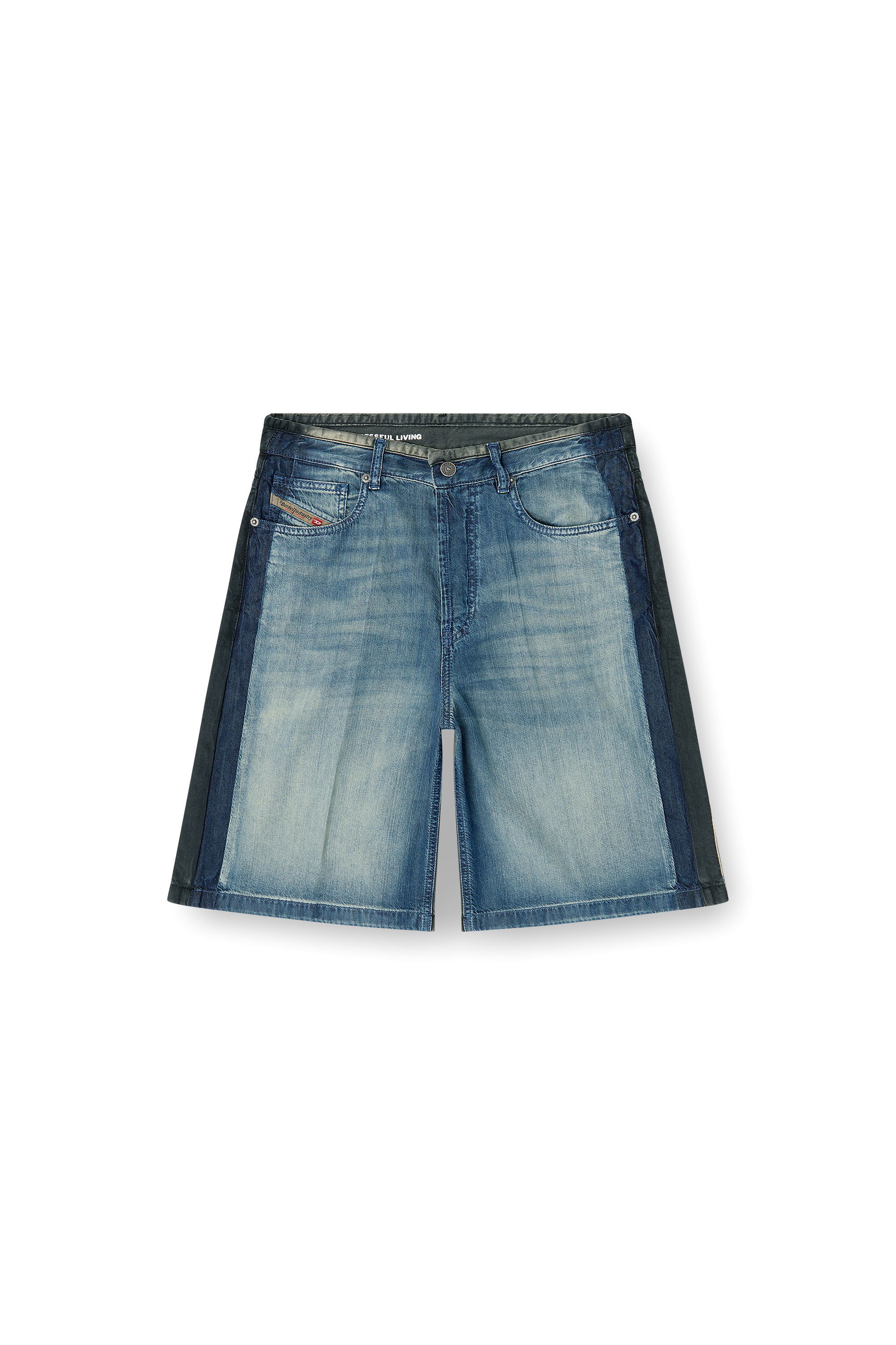 Diesel - DE-SIRE-SHORT-S1, Woman's Denim bermuda shorts in contrast washes in null - 2