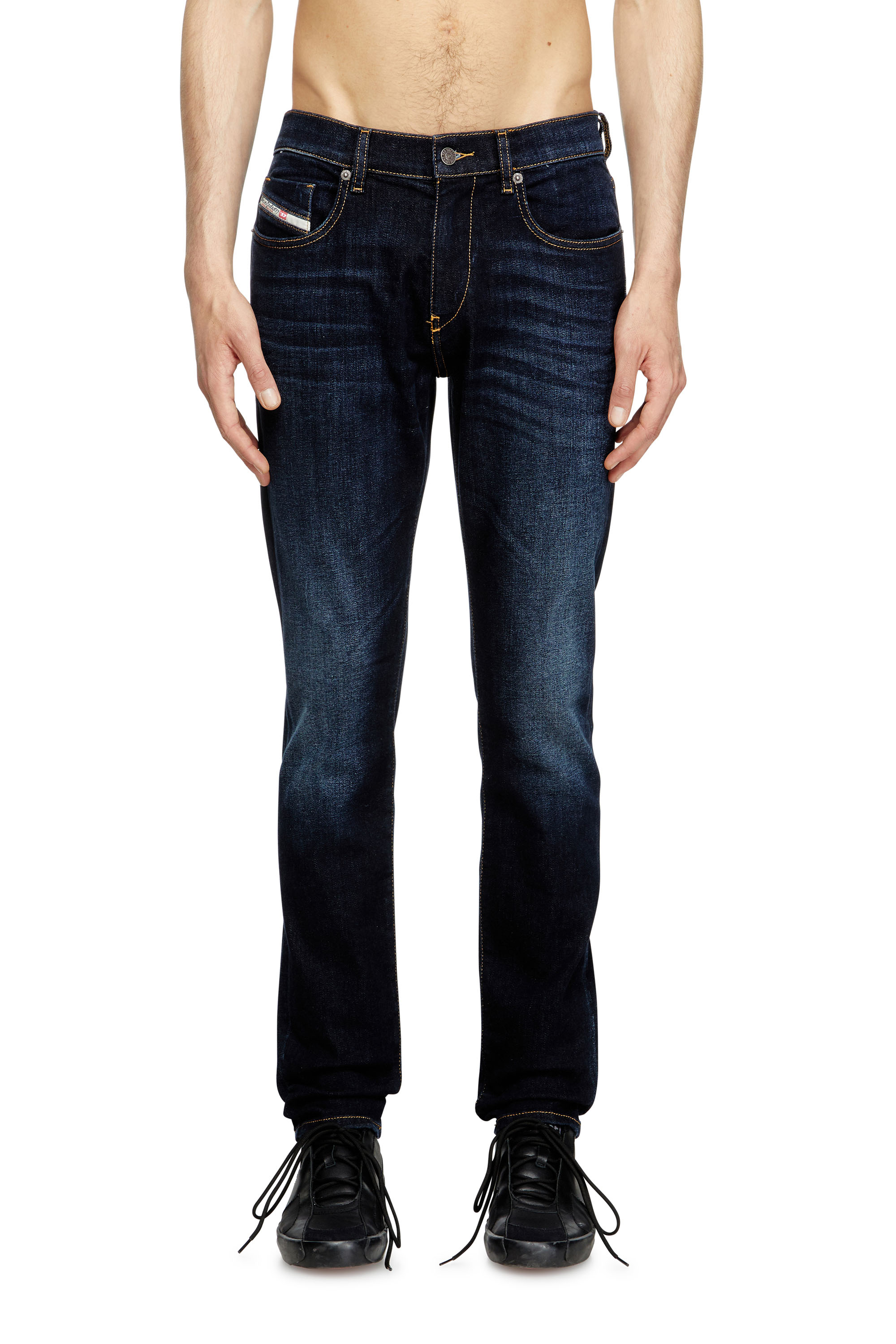 Slim Jeans 2019 D-Strukt 009ZS, Dark Blue Diesel - Man's Slim Jeans 2019 D-Strukt 009ZS, Dark Blue - 3