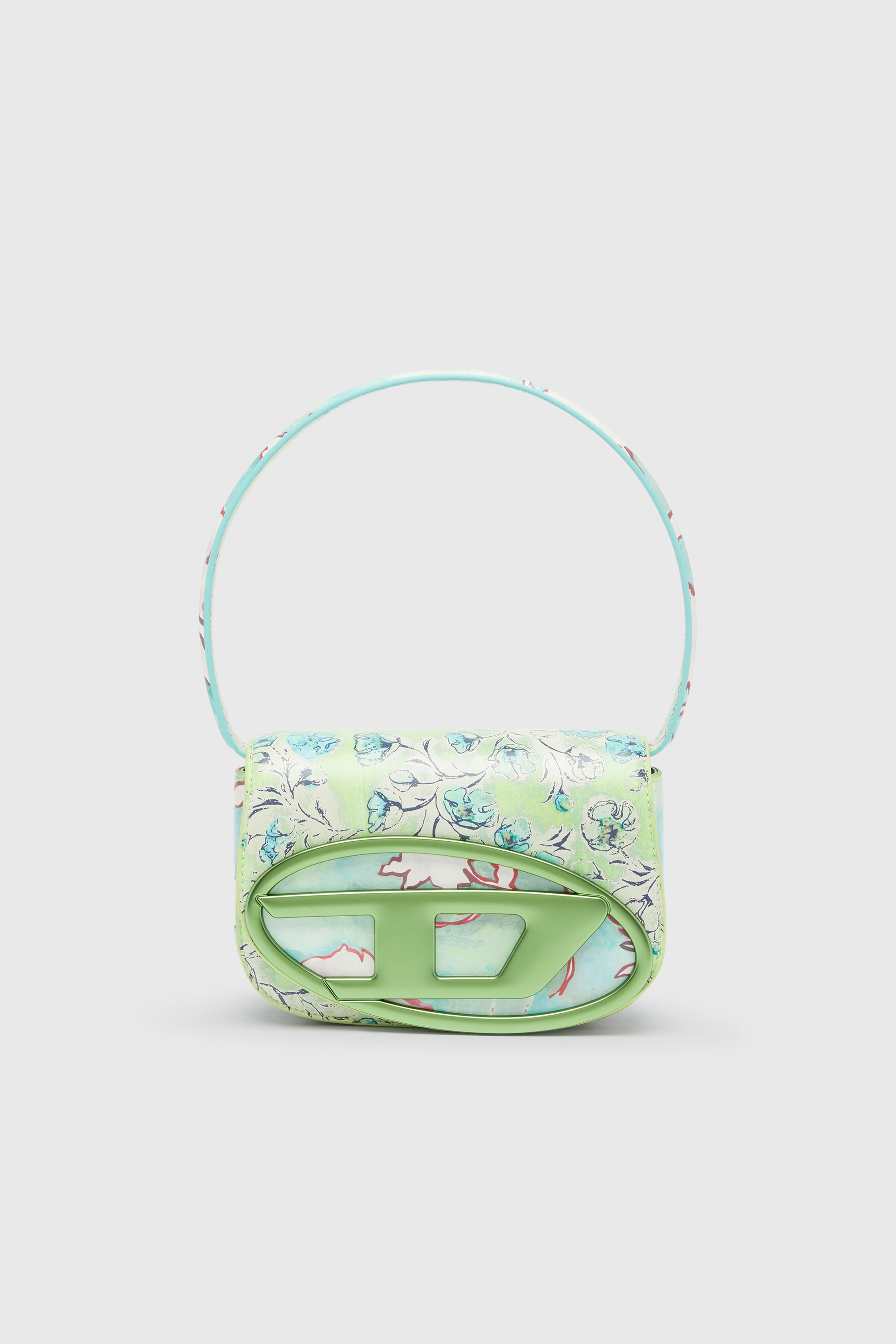 Diesel - 1DR, Woman's 1DR-Iconic shoulder bag with floral print in Green - 1
