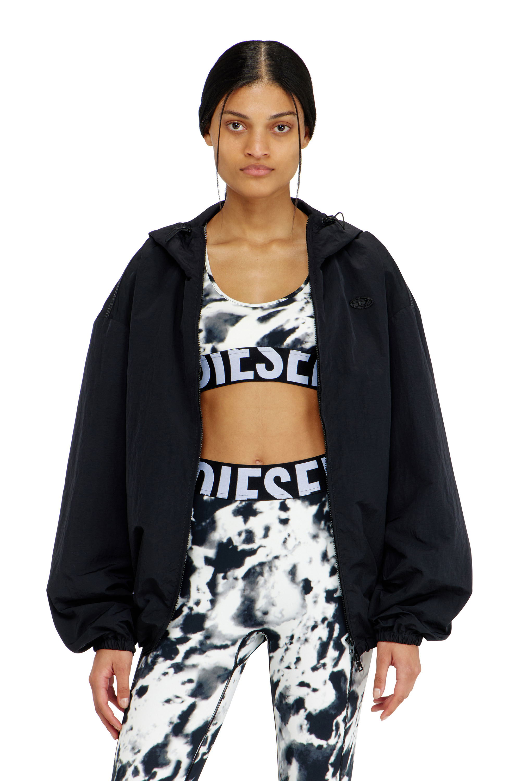 Diesel - ALLISON-D-POP, Woman's Sports bra in printed microfibre in White/Black - 2