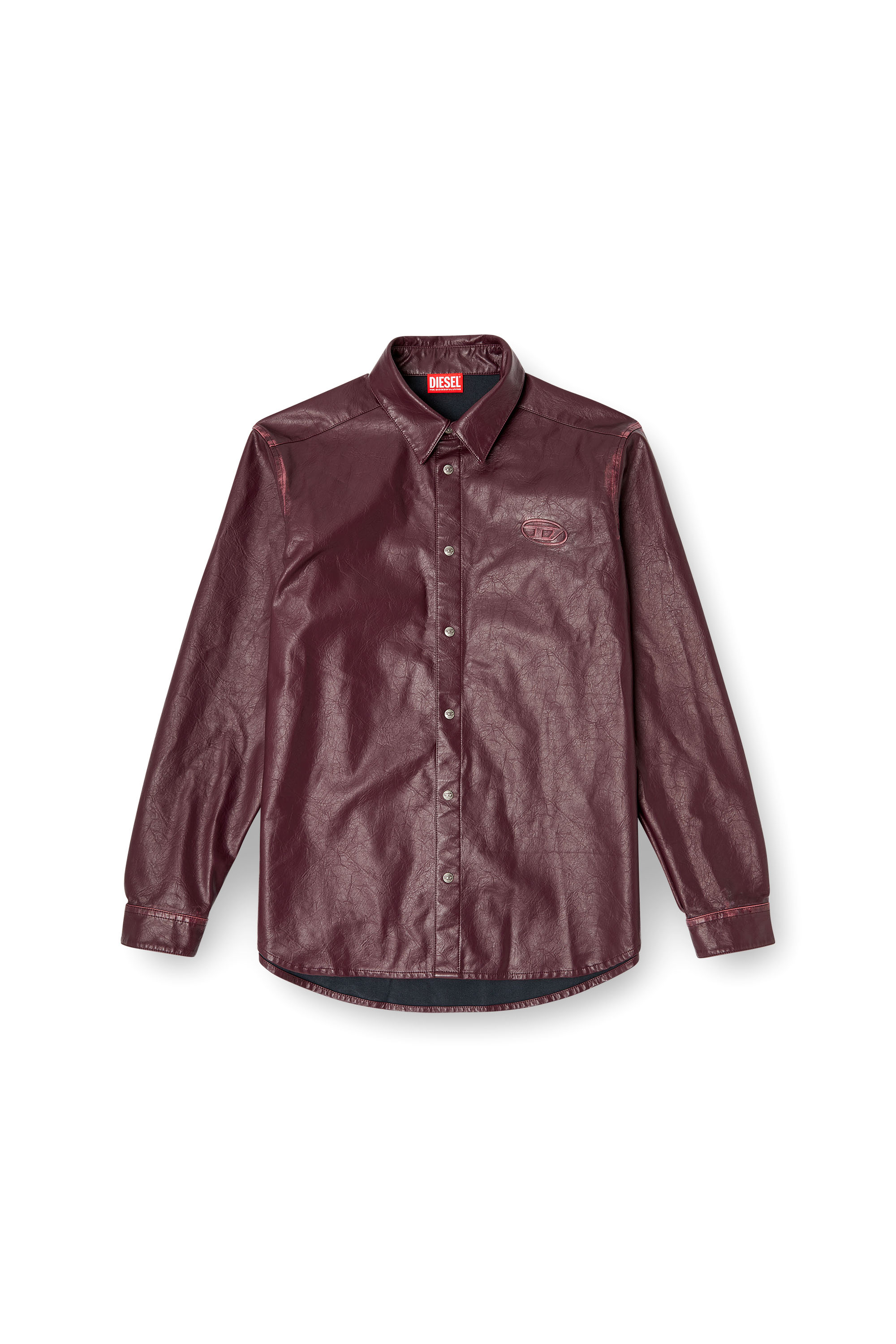 Diesel - FR-S-SIMPLY, Man's Shirt with logo in burgundy in Burgundy - 3