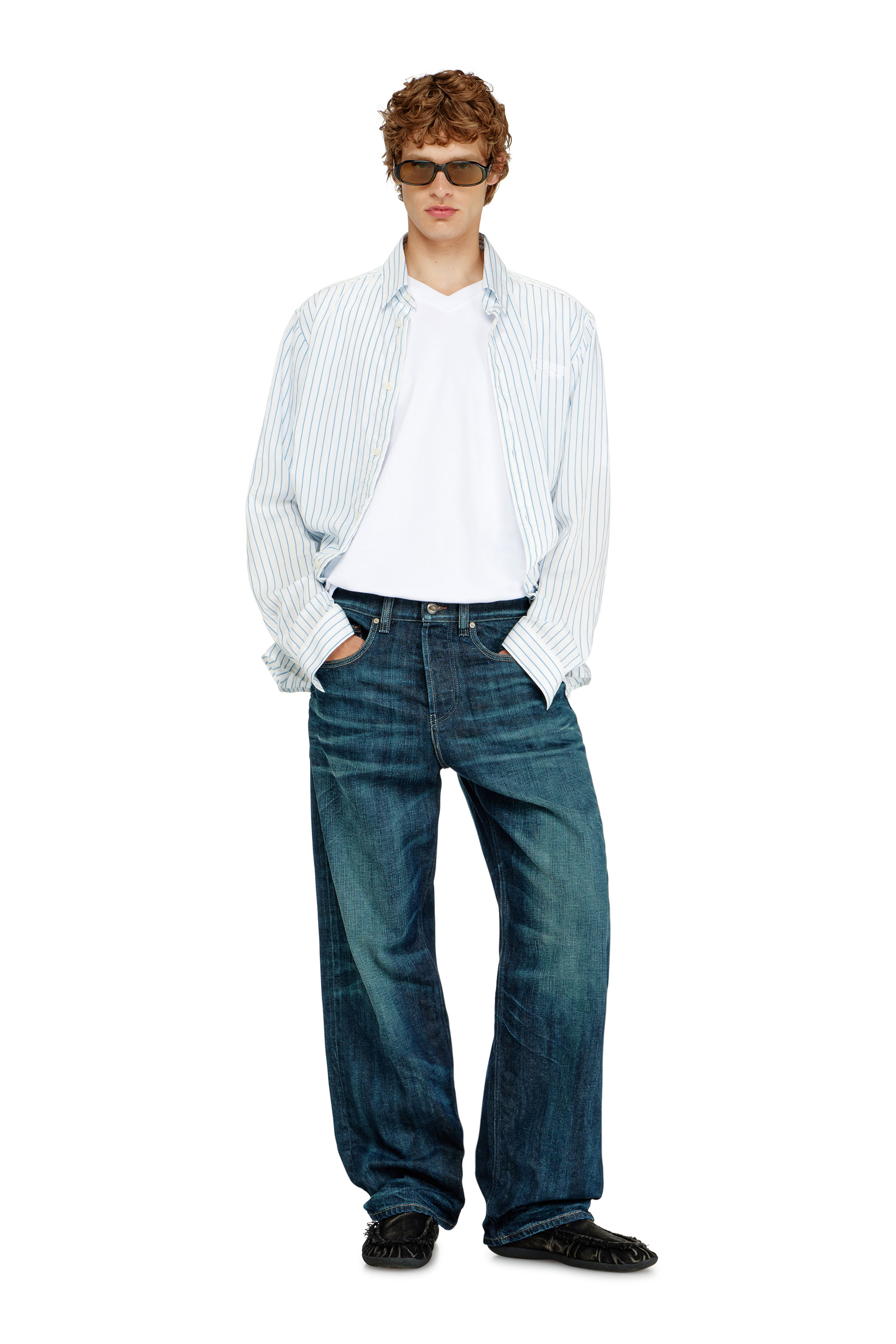 Diesel - Man's Relaxed Jeans 2001 D-Macro 09Q04, Dark Blue - 2