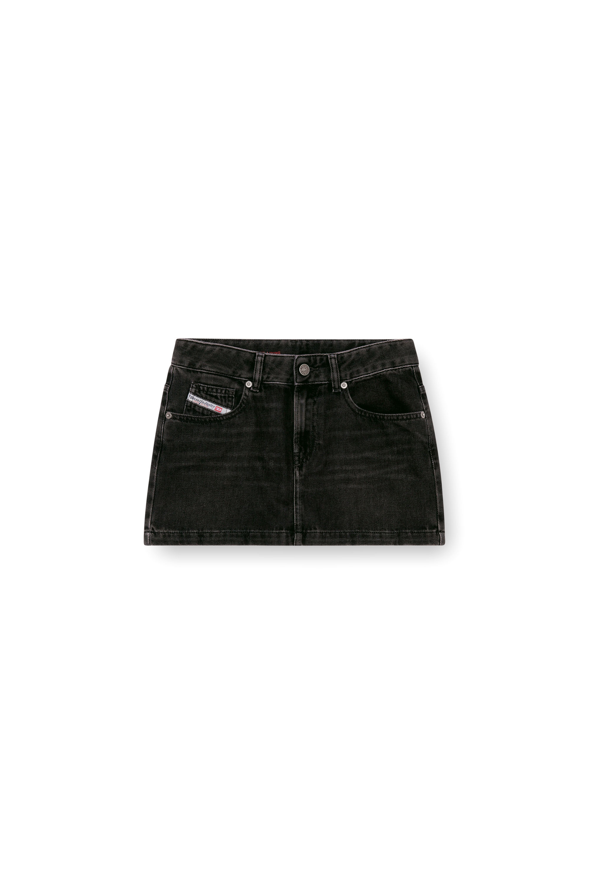 Diesel - DE-RON, Woman's Mini skirt in clean-wash denim in Black - 2