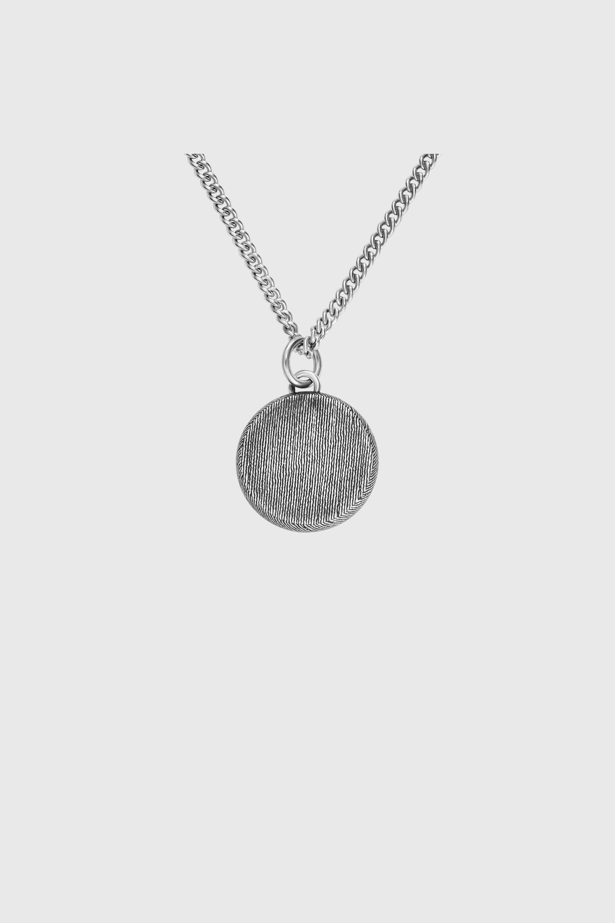 Diesel - DX1738040, Unisex's Stainless steel denim texture pendant necklace in Silver - 3