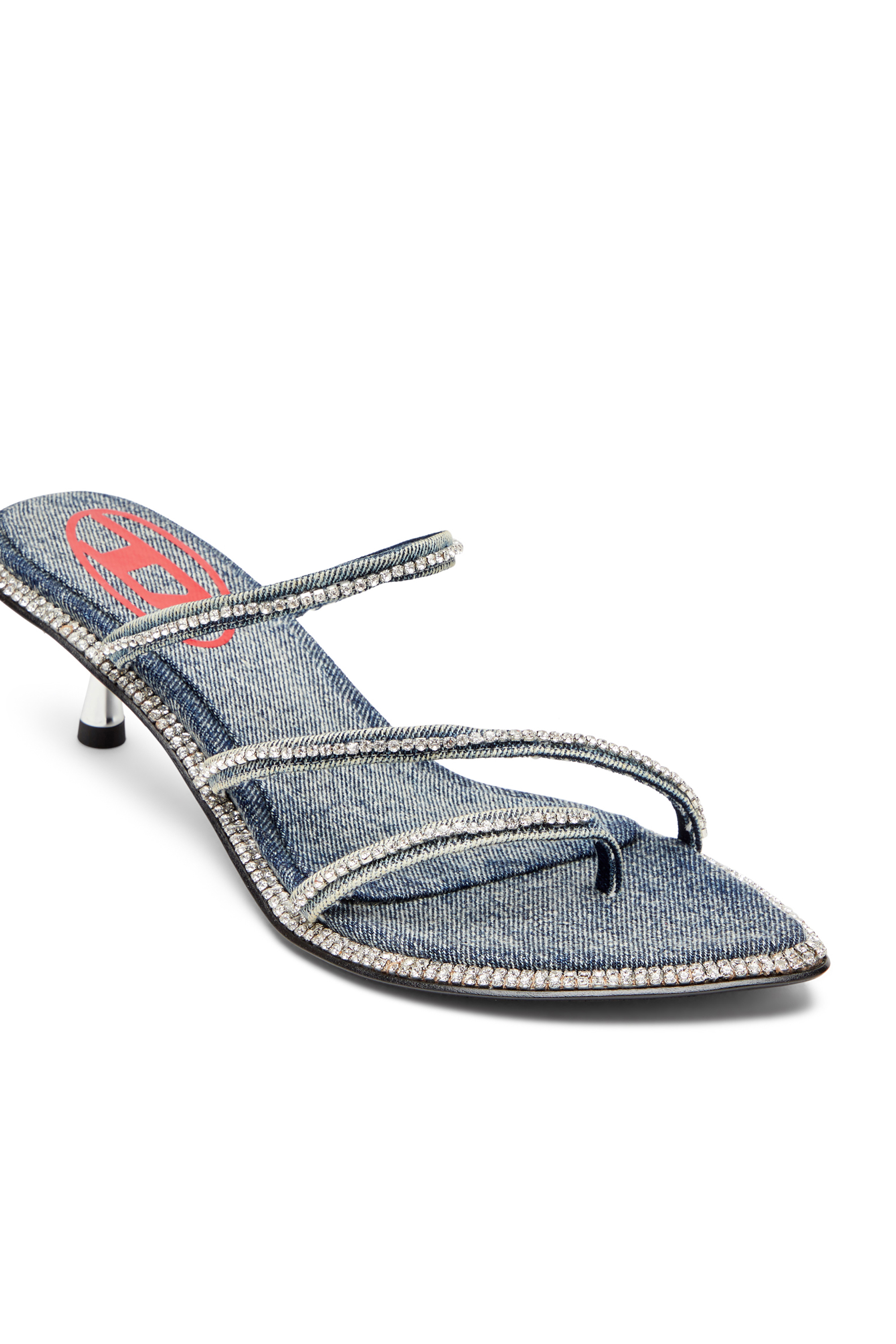 D-HAVANNA KITTIE, Blue Diesel - D-HAVANNA KITTIE, Woman's D-Havanna-Kitten-heel mules in crystal denim in Blue - 4