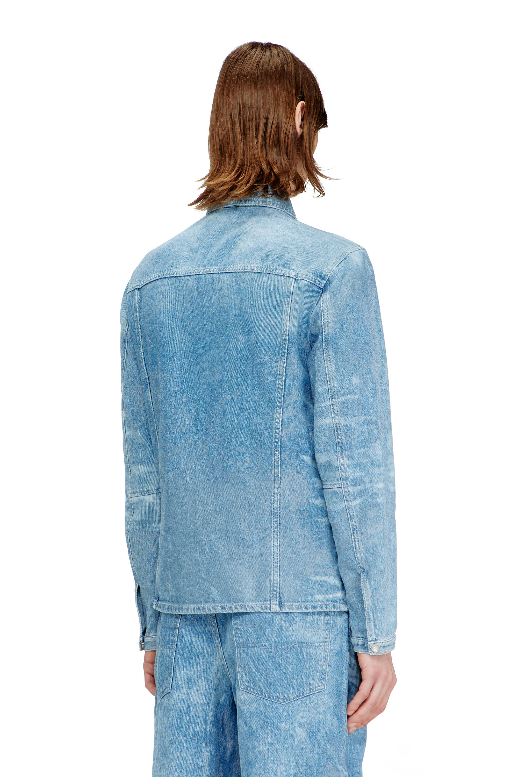 Diesel - D-SERON-FSI, Man's Jacket in satin denim in Light Blue - 4
