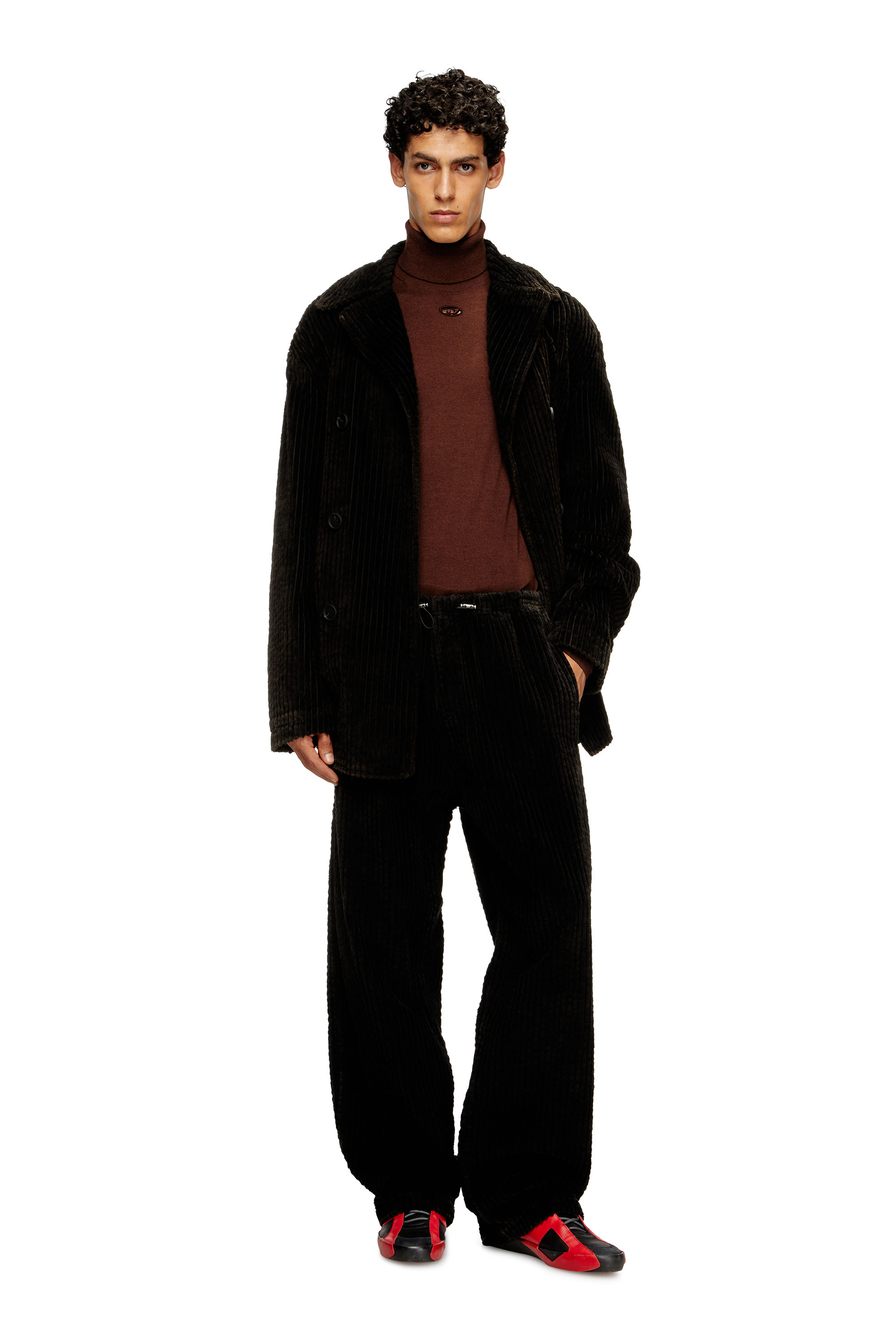P-MARTIAL, Brown Diesel - P-MARTIAL, Man's Corduroy pants with drawstring in Brown - 1