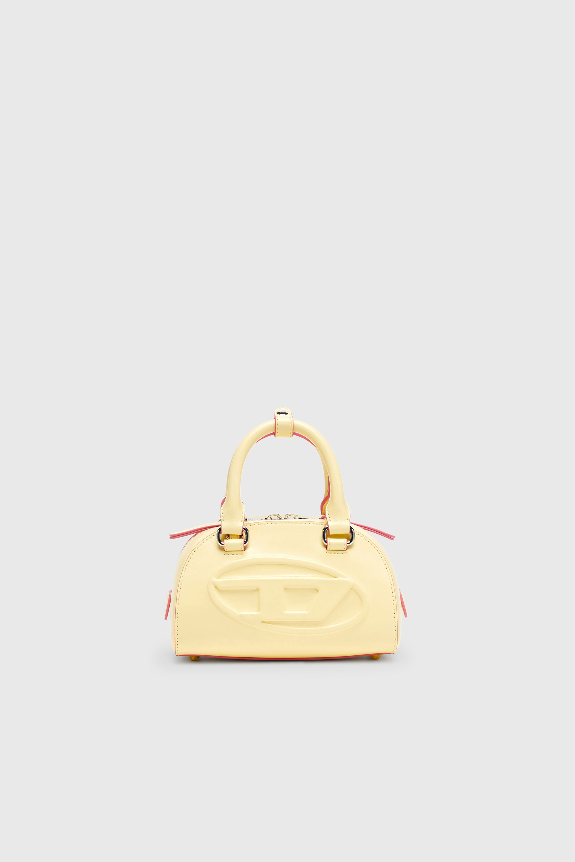 Diesel - 1DR DOME CROSSBODY, Woman's 1DR Dome-Leather Small bowling bag in Yellow - 2