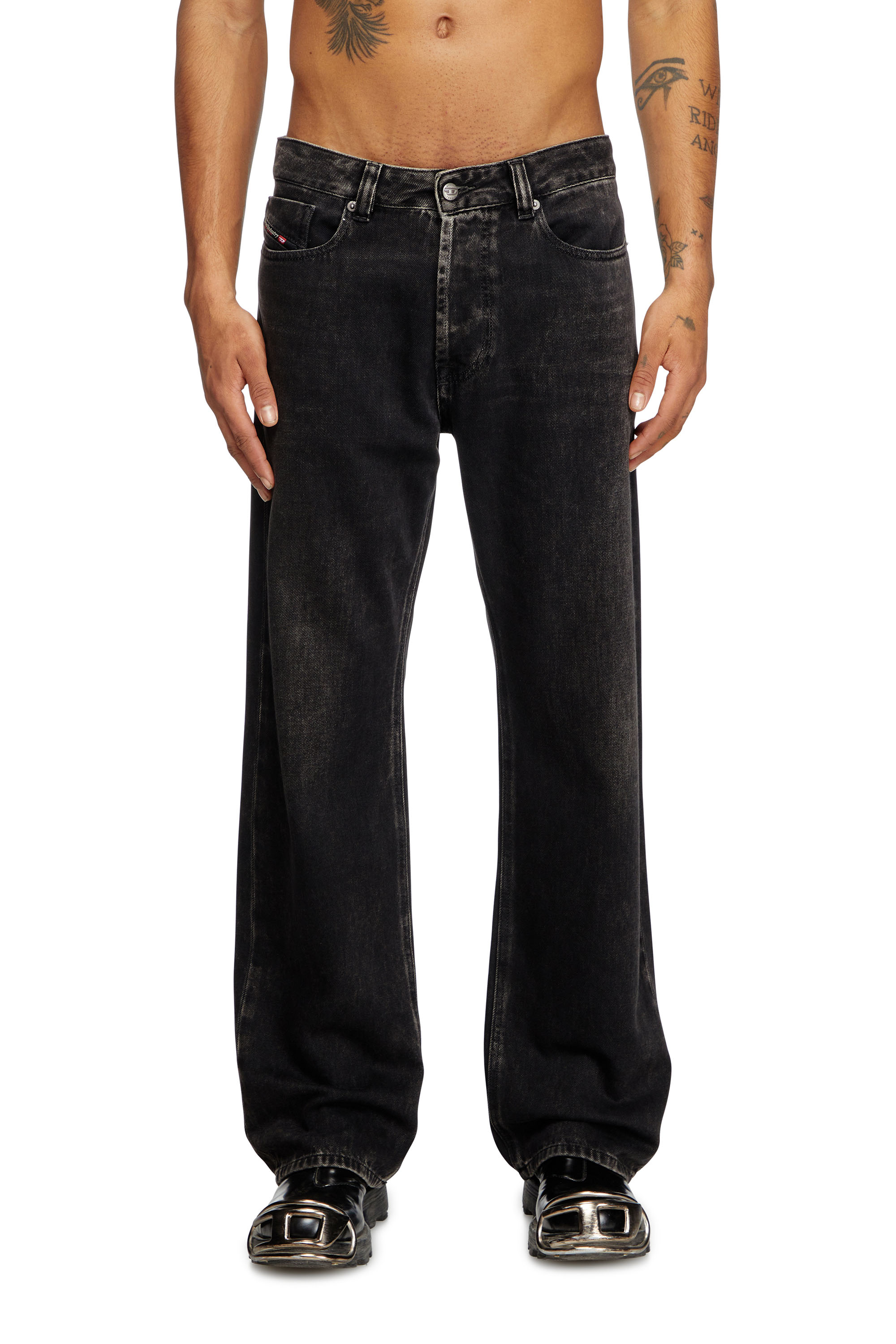 Diesel - Man's Relaxed Jeans 1980 D-Eeper 09J96, Black/Dark grey - 3