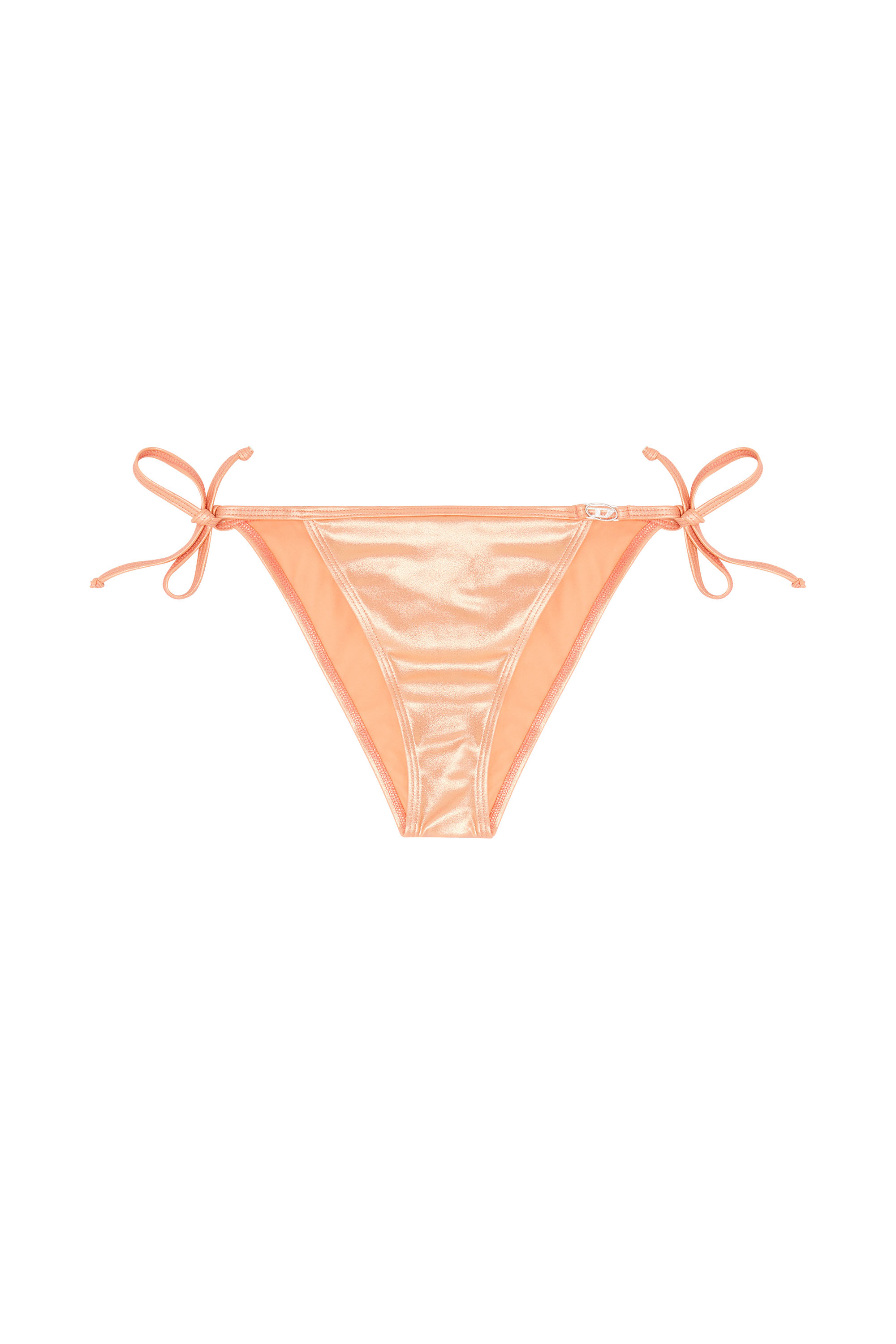 Diesel - BRIGITTES-DNM, Woman's Side-tie bikini bottoms in shimmery fabric in Peach - 4