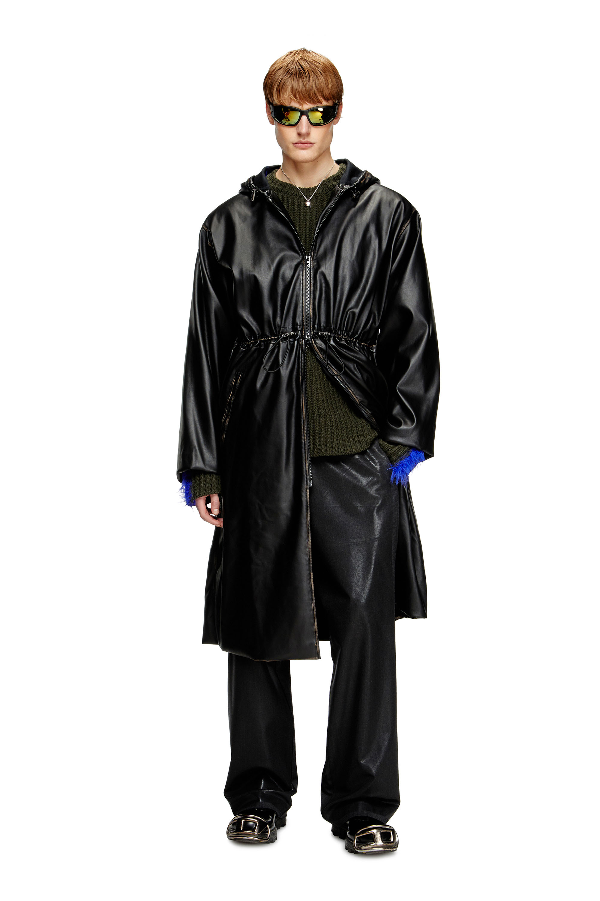 G-LARY, Black Diesel - G-LARY, Unisex's Distressed utilitarian hooded coat in Black - 7