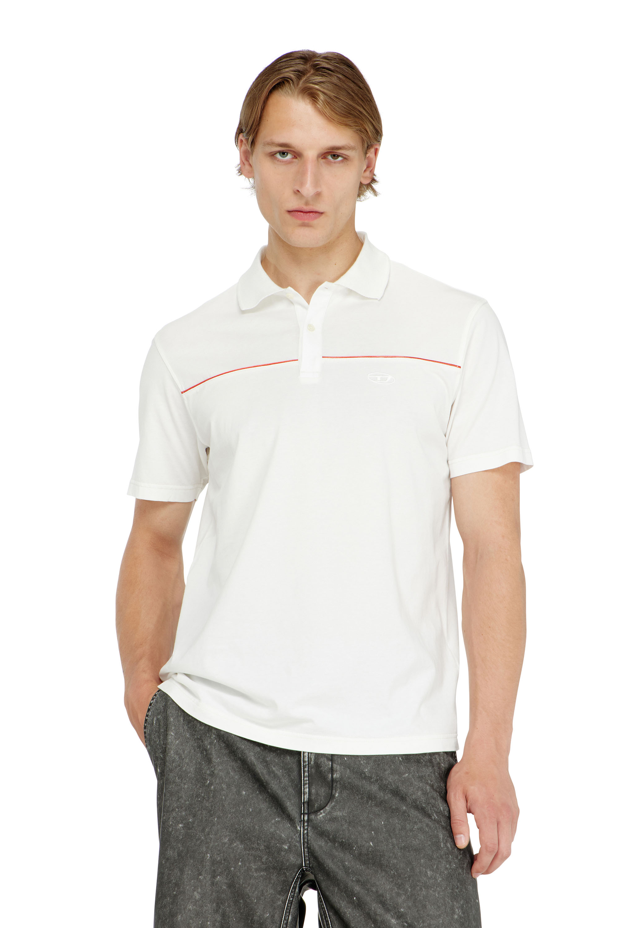 Diesel - T-REJUST-PIPING, Man's Polo shirt with contrast piping in null - 3
