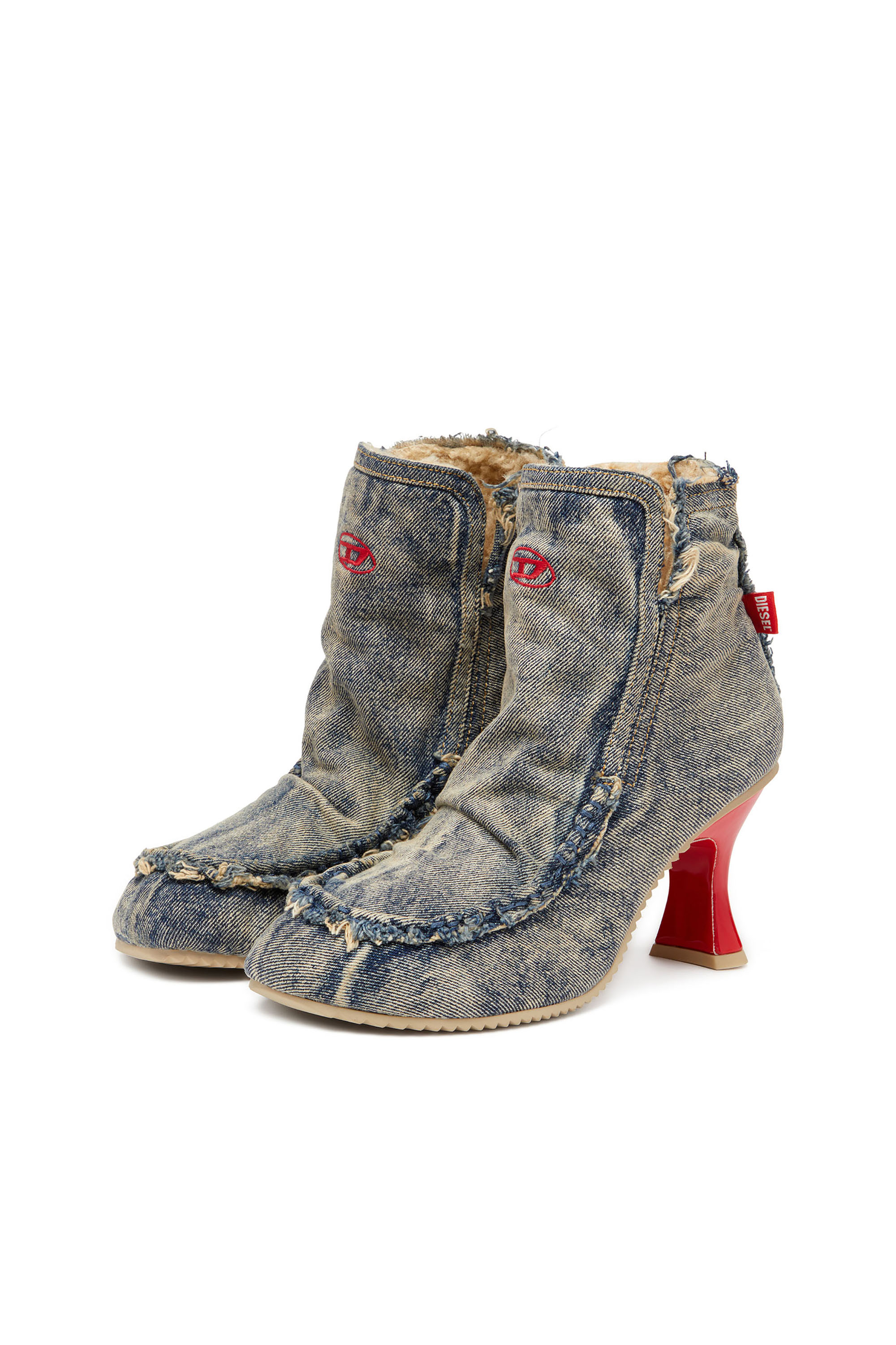 D-WOODSTOCK HEEL AB, Blue Diesel - D-WOODSTOCK HEEL AB, Woman's D-Woodstock - Denim boots with heel in Blue - 9