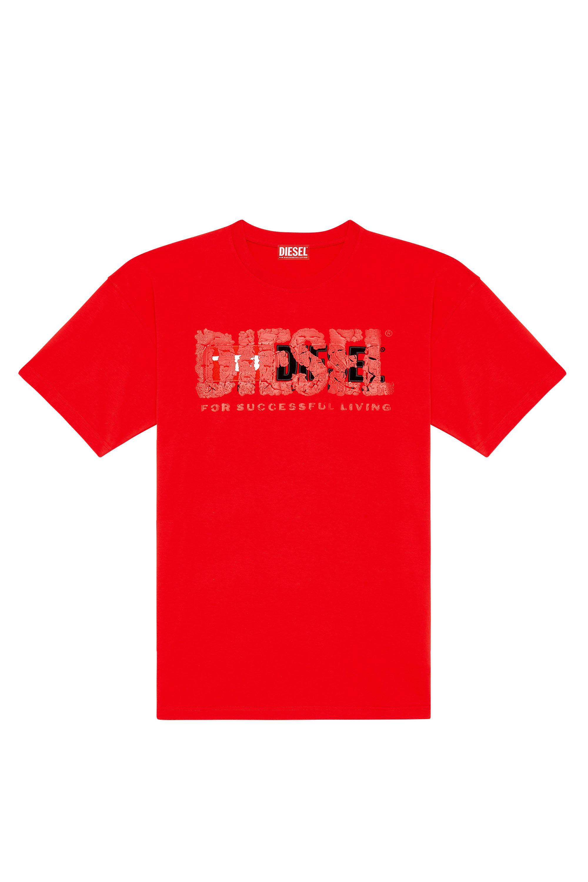 Diesel - T-NABEL-M1, Man T-shirt with dual logo in Red - Image 3