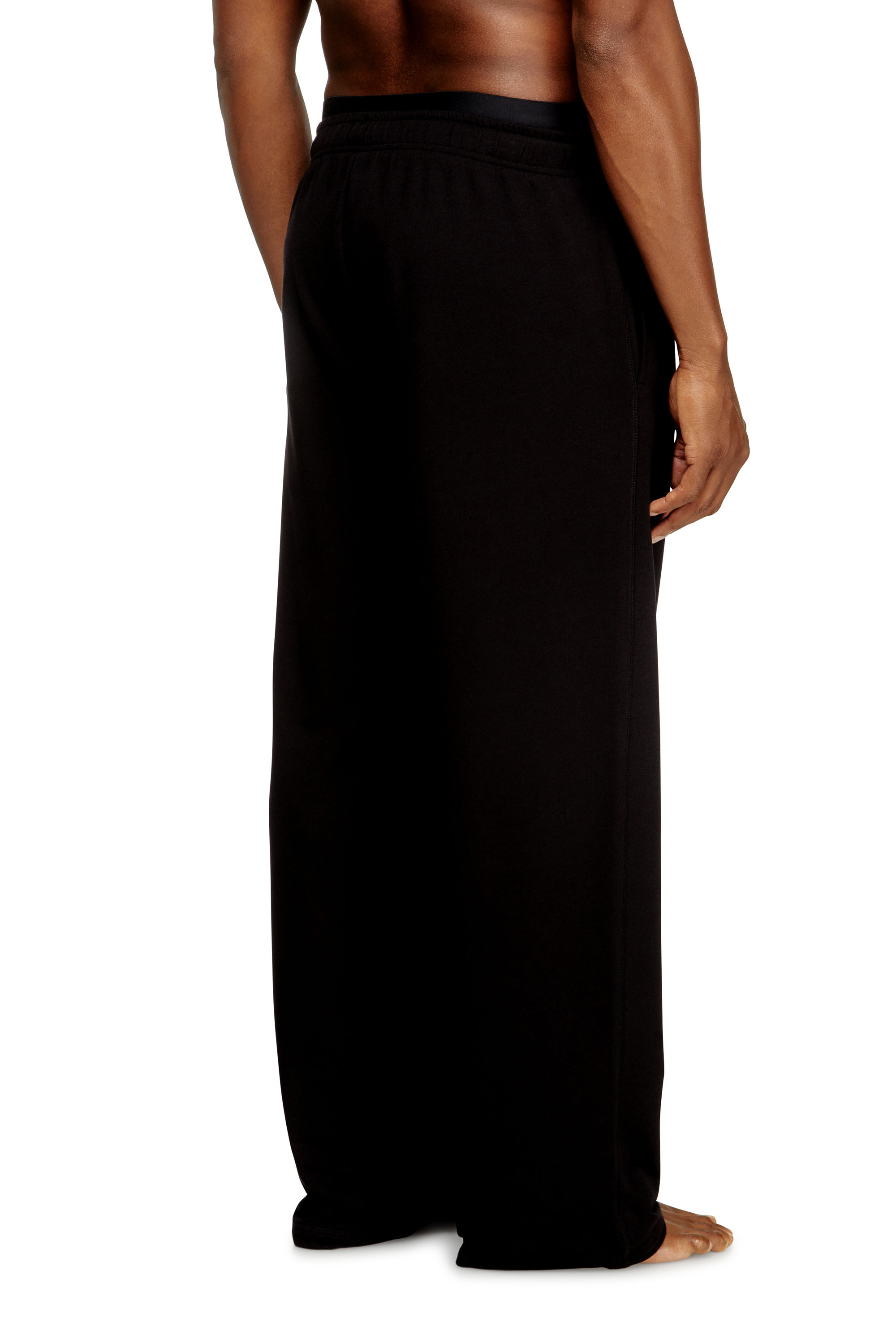 Diesel - BRADLEY-D-POP, Man's Logo-waistband lounge pants in cotton terry in Black - 3